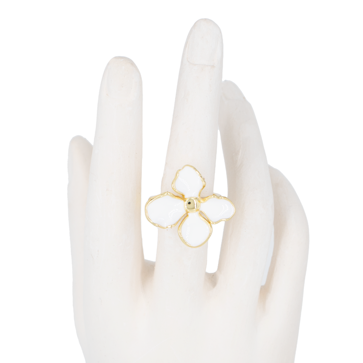 ANILLO ROSMERI BLANCA BAÑO EN RODIO