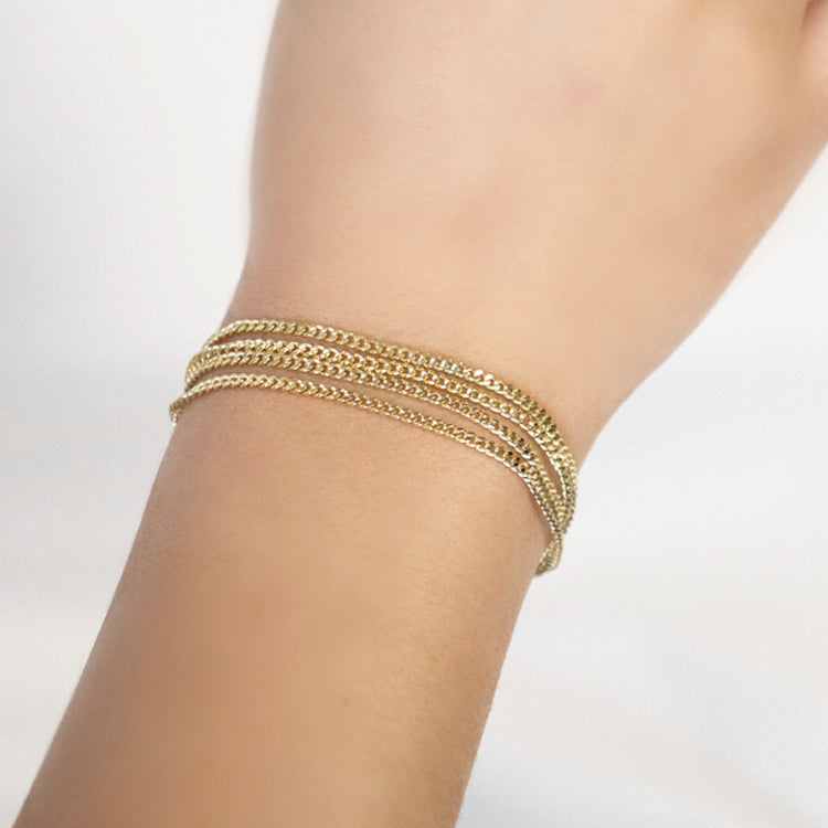 PULSERA ENTRELAZADA DOBLE BAÑO EN RODIO