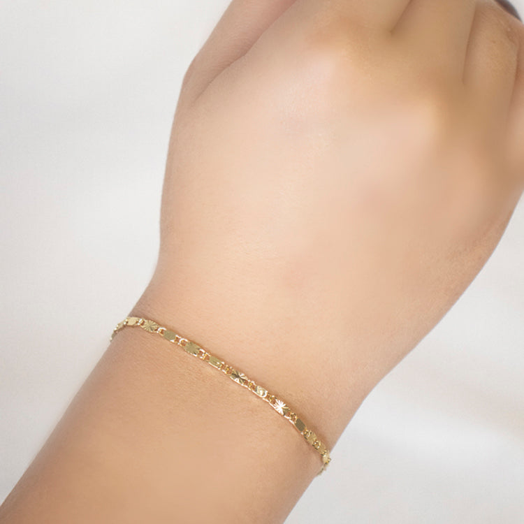 PULSERA DESTELLO CM BAÑO EN RODIO