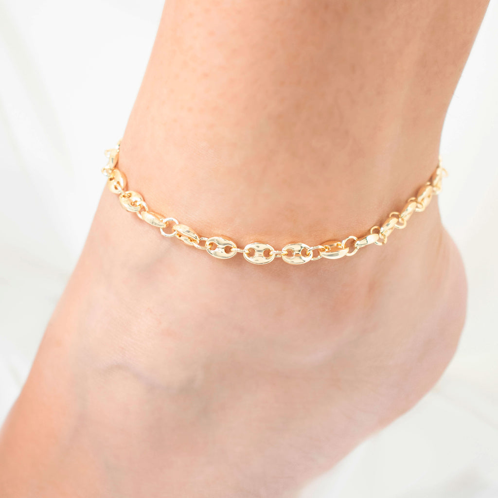 TOBILLERA ARO GUCCI BAÑO EN RODIO