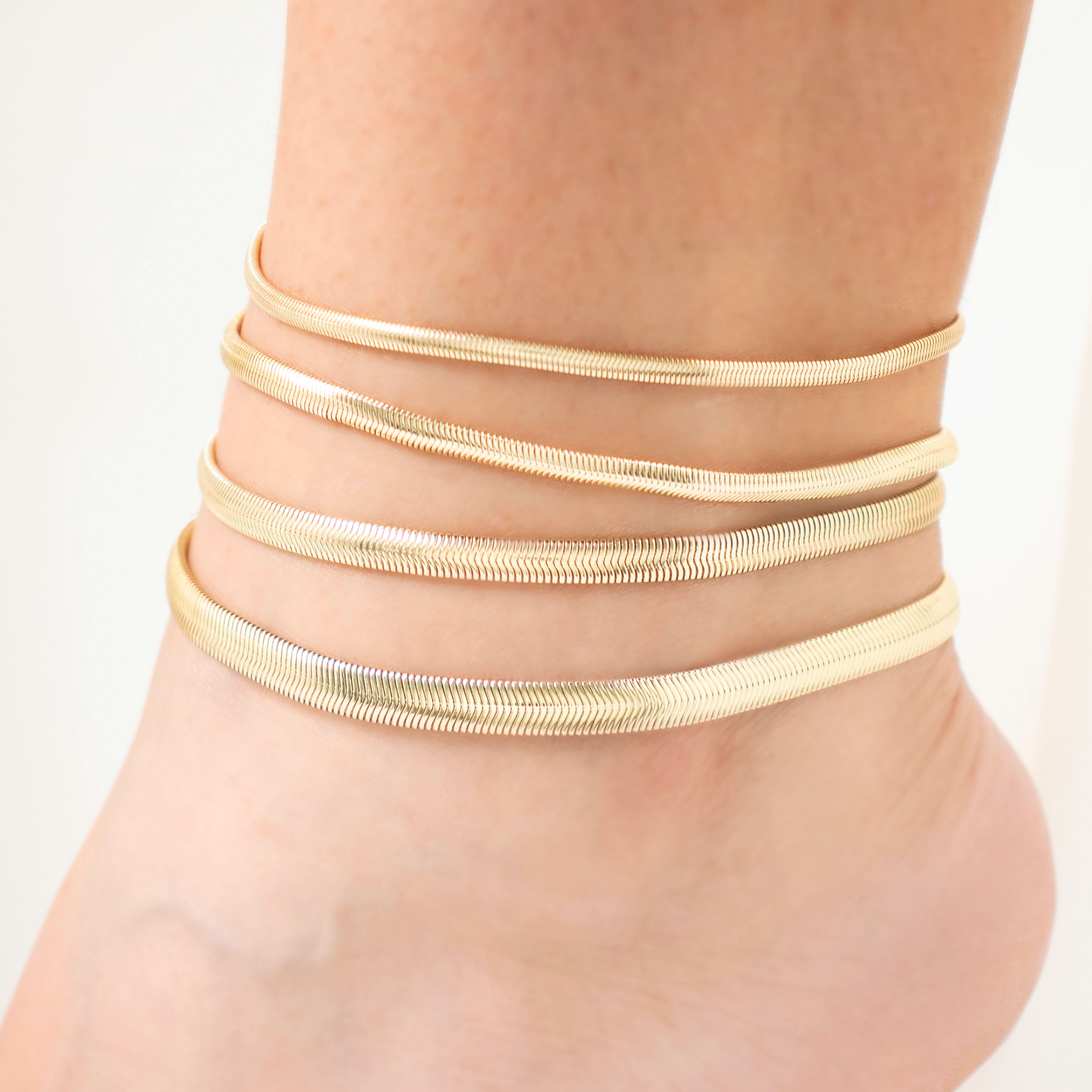 TOBILLERA PIEL DE SERPIENTE BAÑO EN RODIO