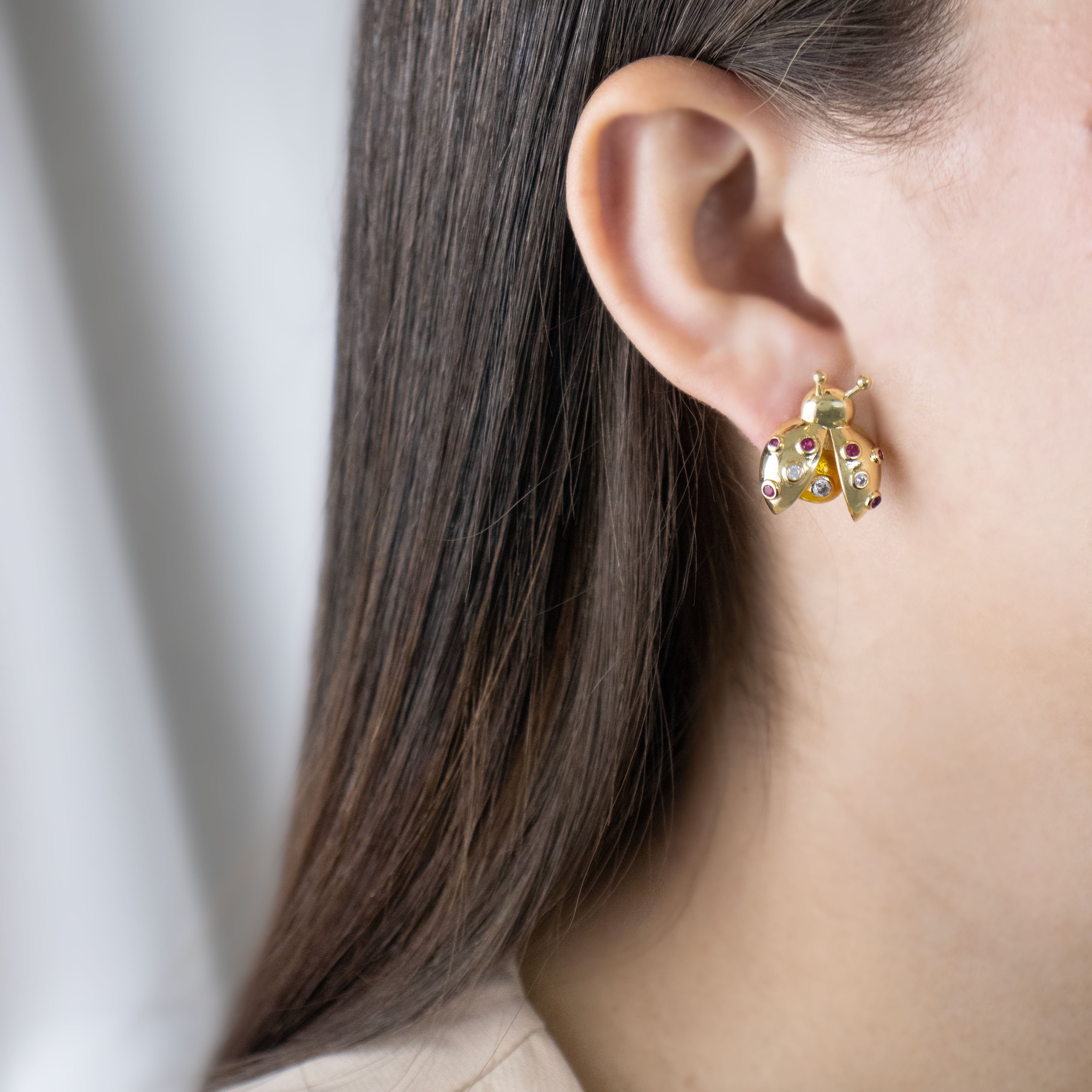 TOPO LADYBUG ROSA BAÑO EN RODIO