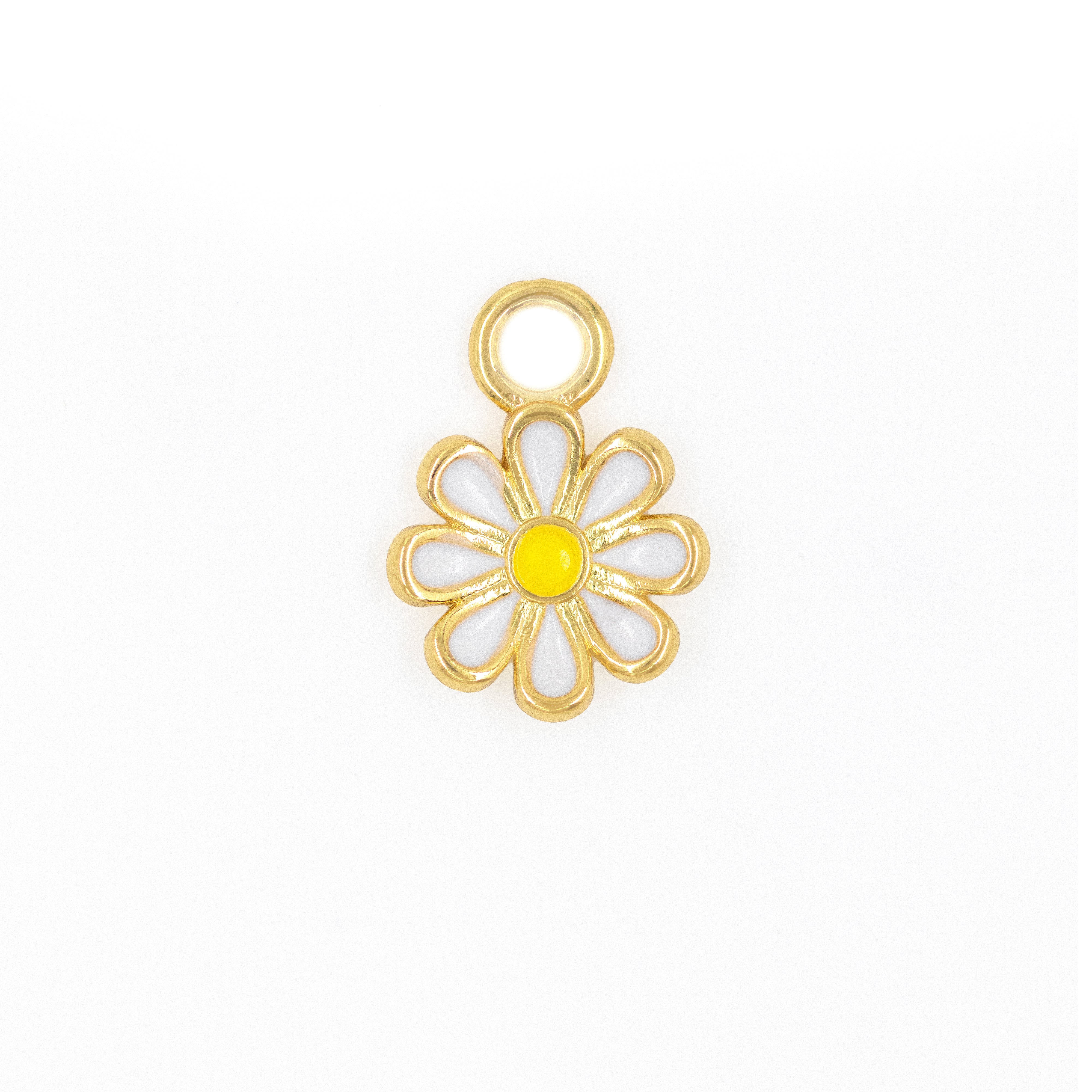 DIJE FLOR BLANCA PEQUEÑA BAÑO EN RODIO