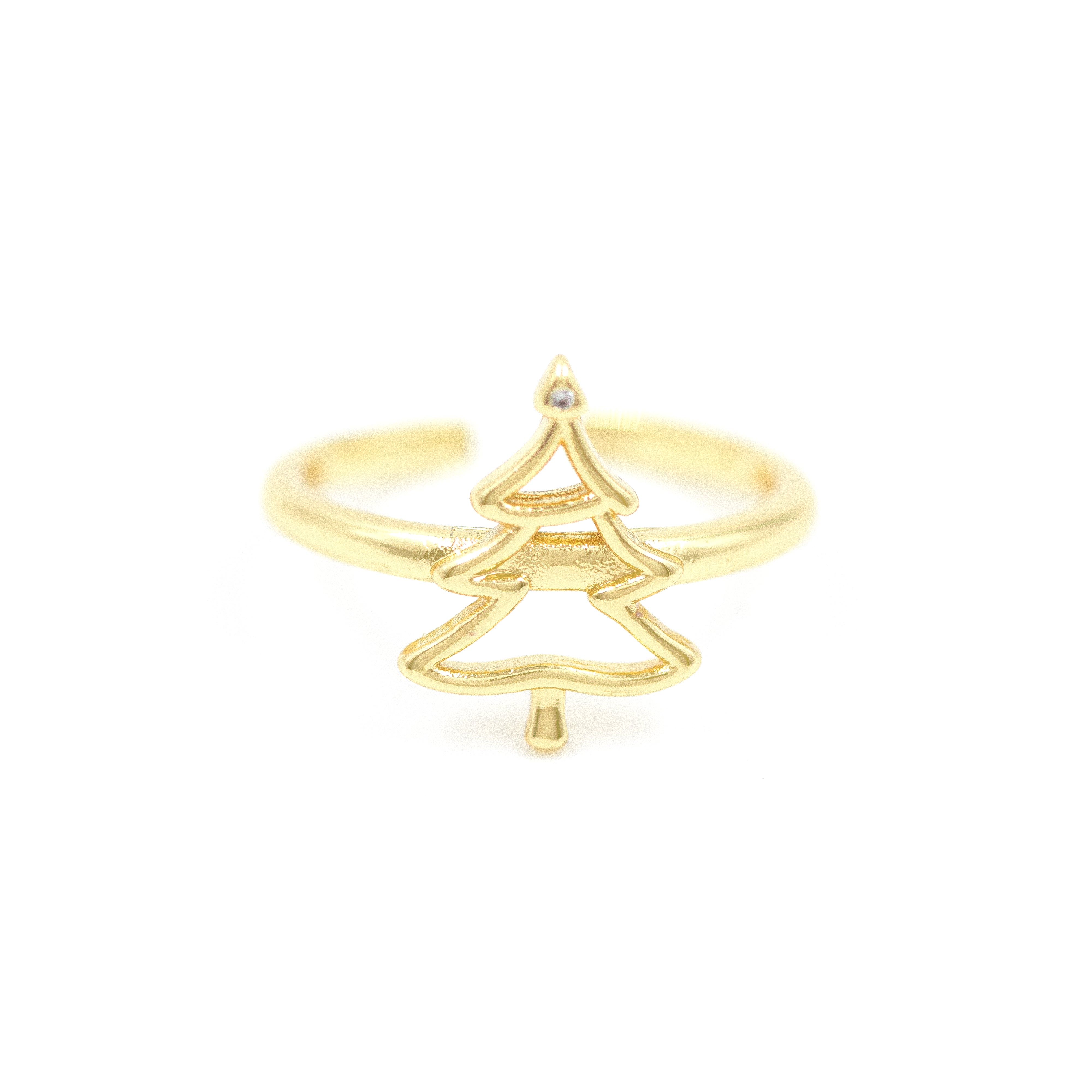 ANILLO SILUETA DE ARBOL BAÑO EN RODIO