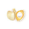 DIJE CONCHA CON PERLA BRILLANTE BAÑO EN RODIO