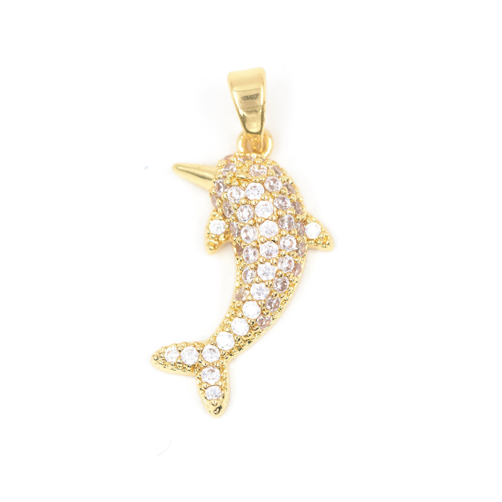 DIJE DELFIN DIAMANTADO BAÑO EN RODIO