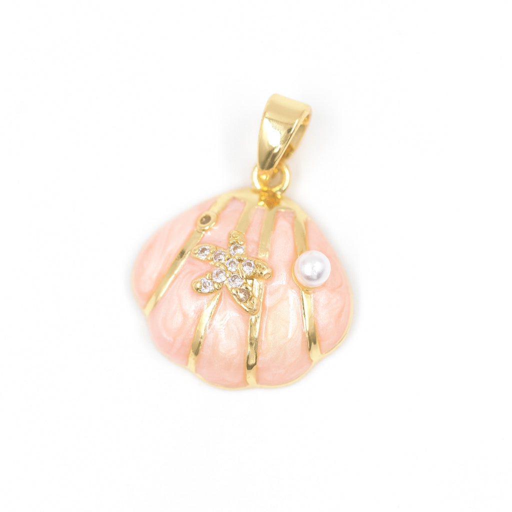 DIJE CONCHA ROSA BAÑO EN RODIO