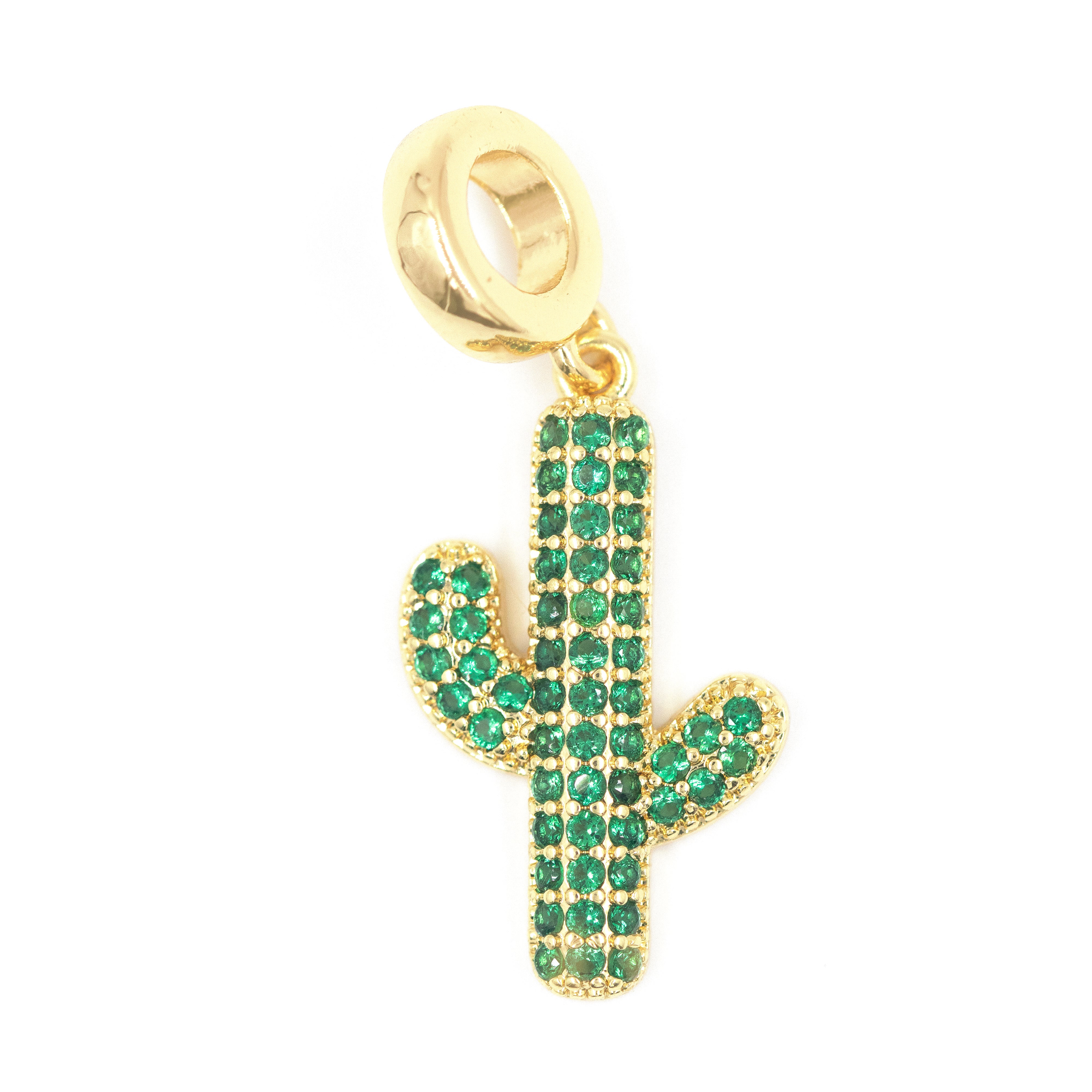 DIJE CHARM CACTUS CIRCONADO BAÑO EN RODIO
