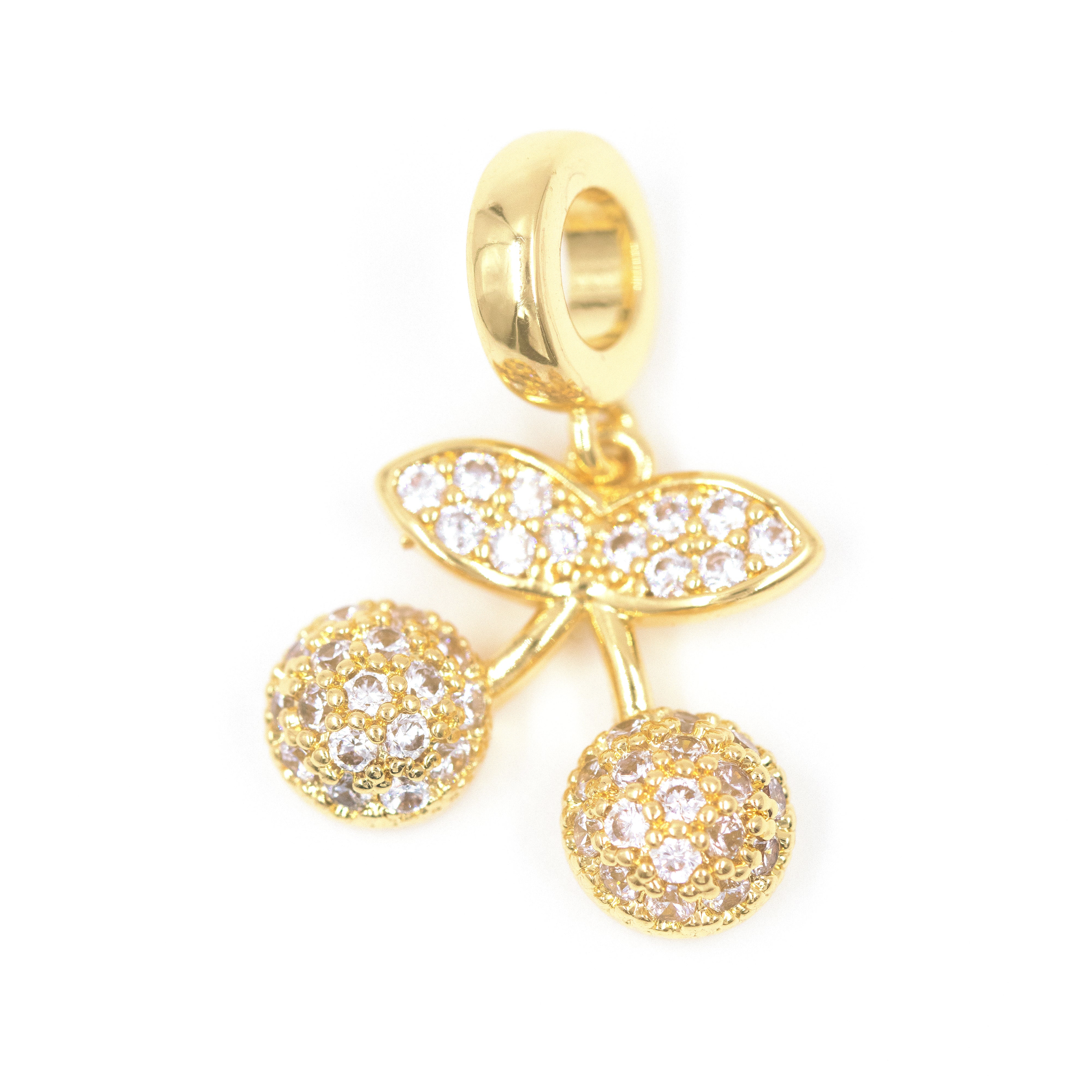 DIJE CHARM CEREZA CIRCONADA BAÑO EN RODIO
