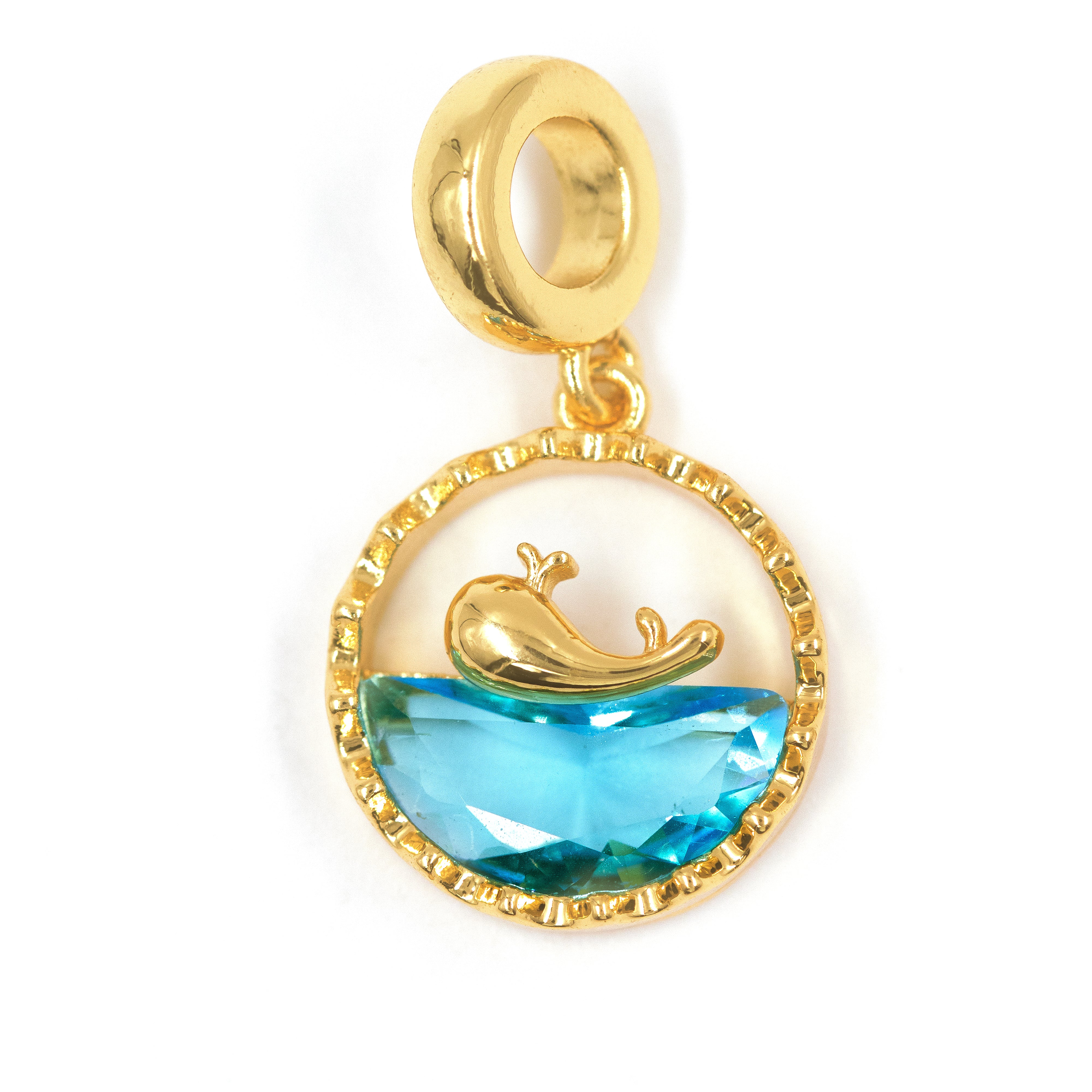 DIJE CHARM MAR DIVINO BAÑO EN RODIO