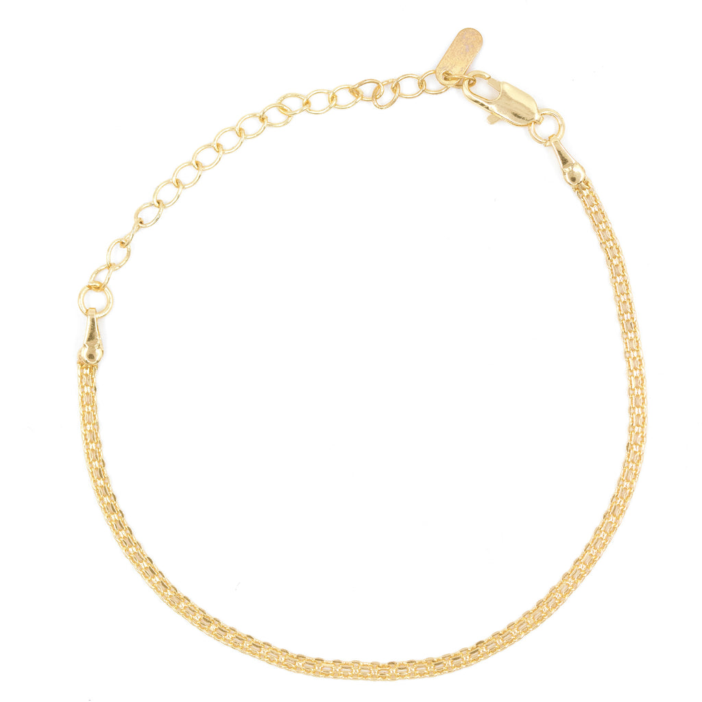 PULSERA DOBLE ARO BAÑO EN RODIO