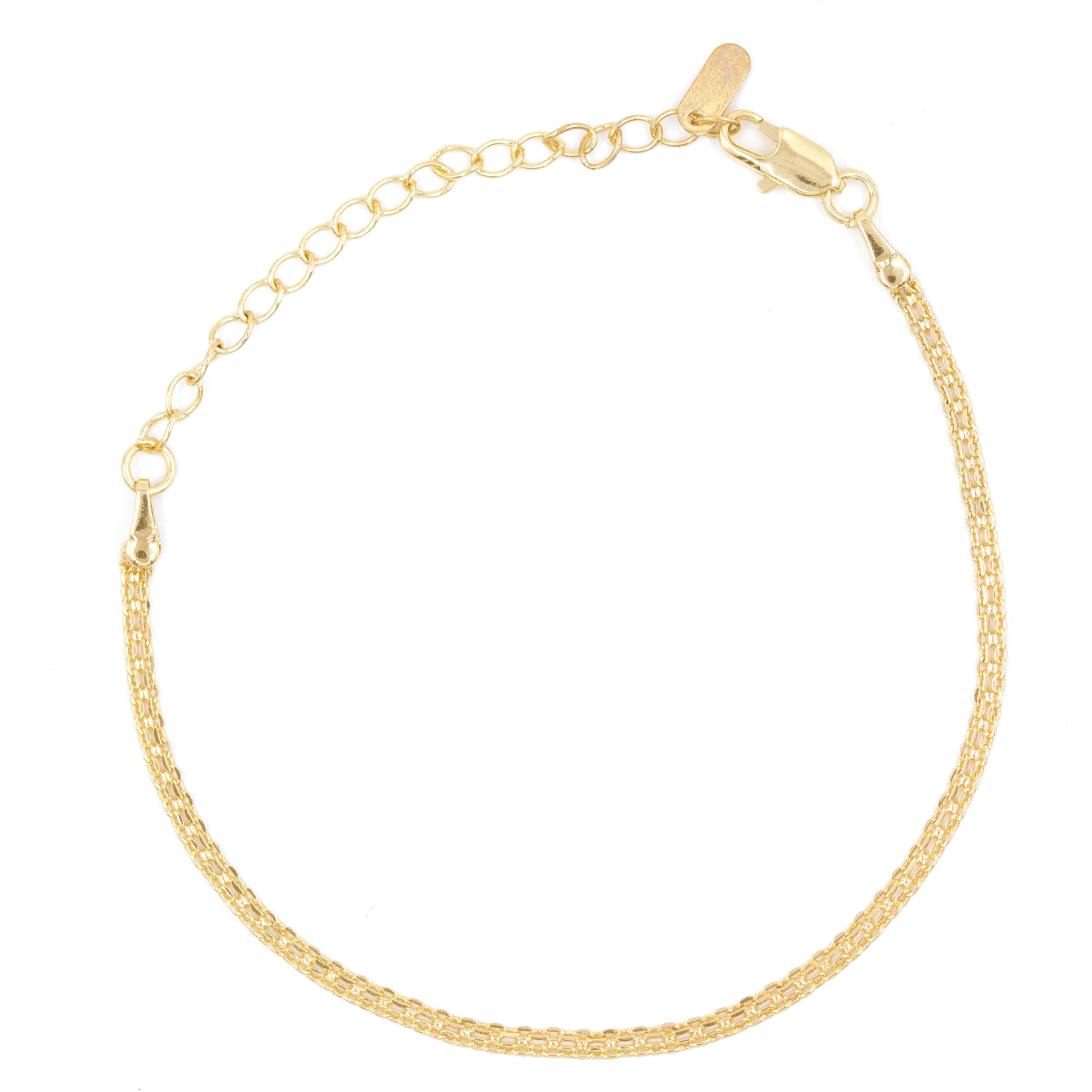 PULSERA DOBLE ARO BAÑO EN RODIO