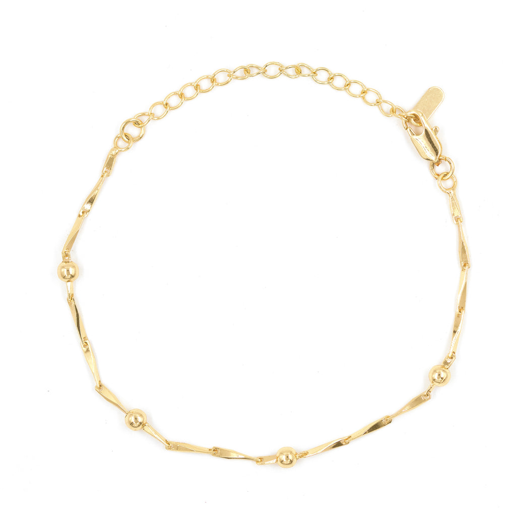 PULSERA AGUJAS BAÑO EN RODIO