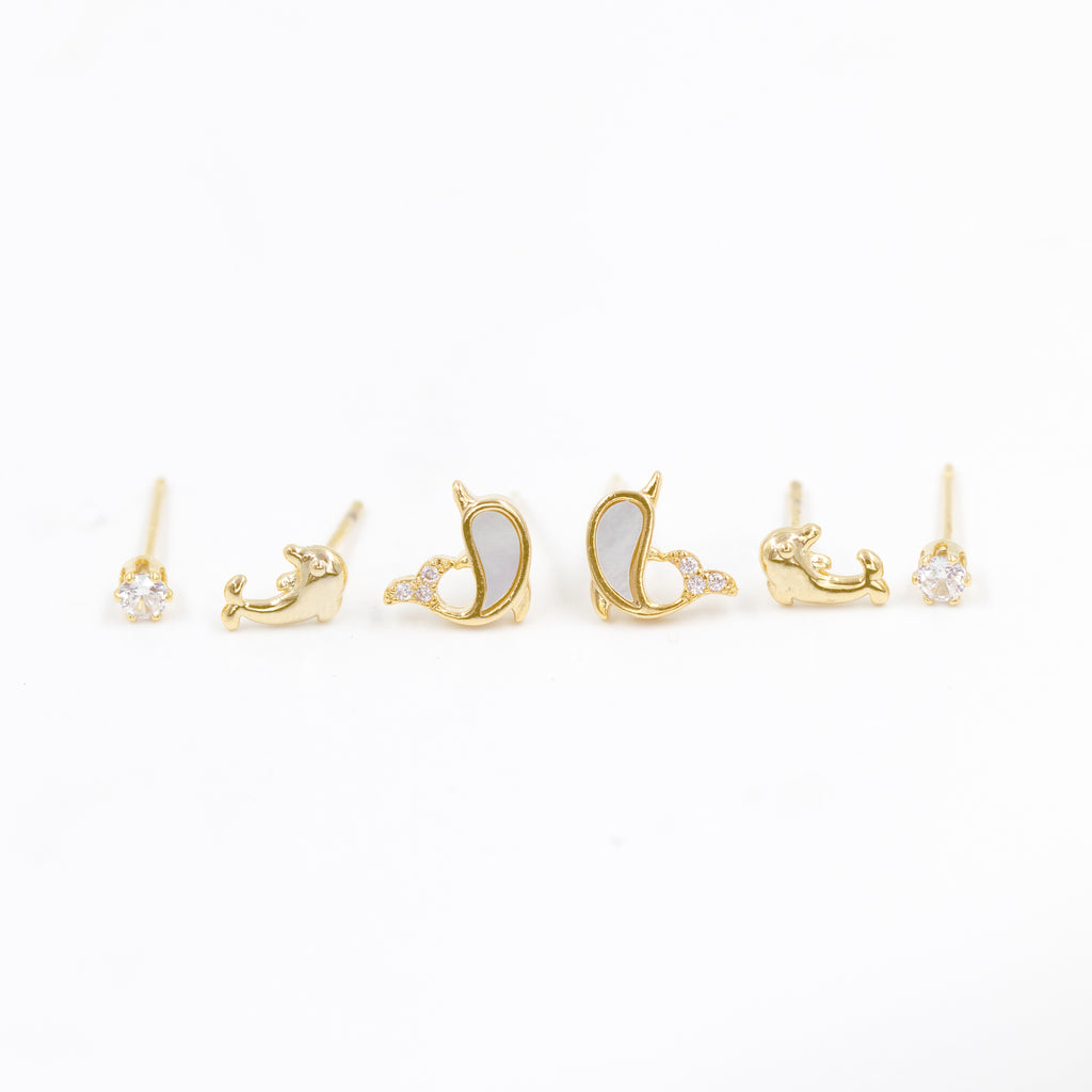 SET X3 DE TOPOS Y CANDONGAS BAÑO EN RODIO