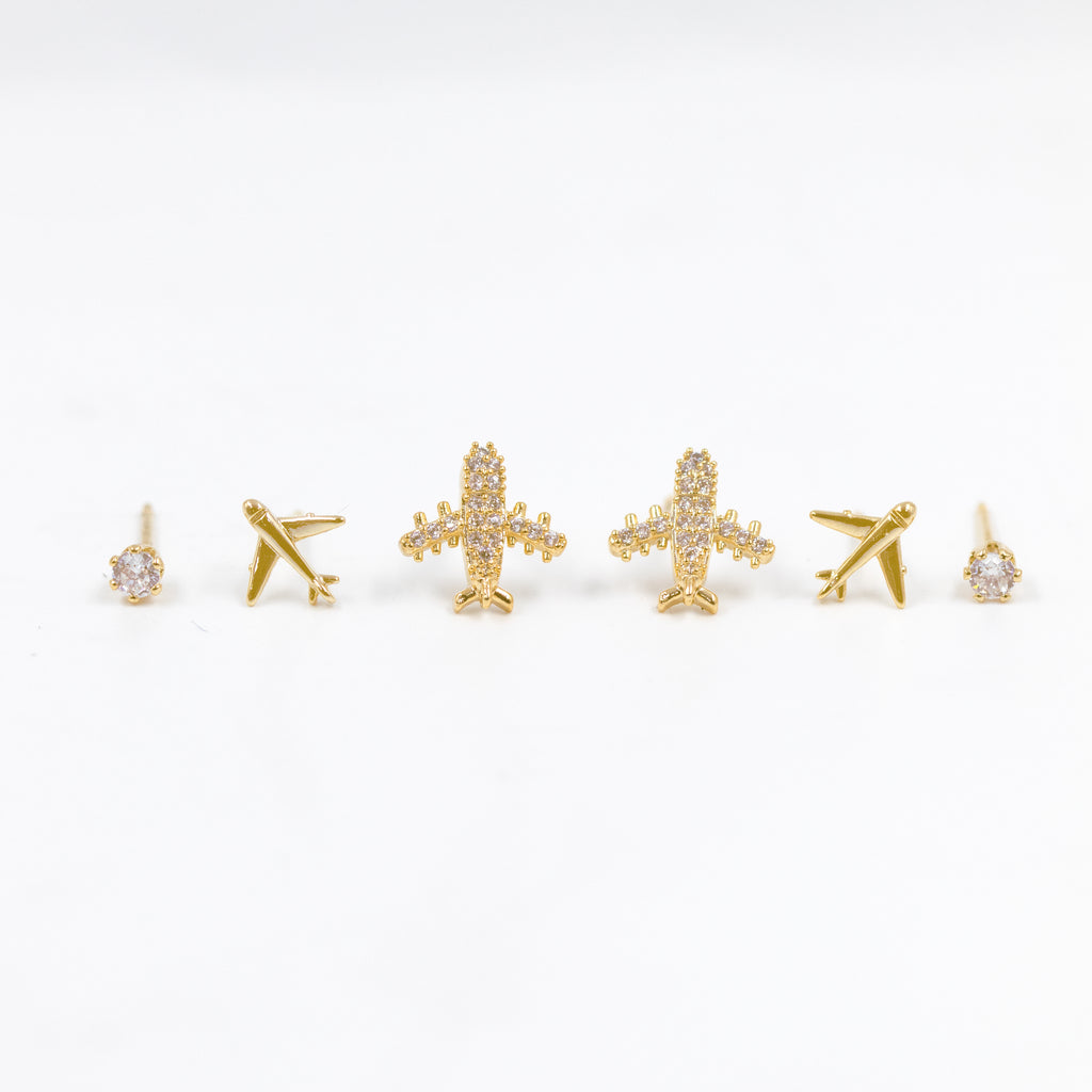 SET X3 DE TOPOS Y CANDONGAS BAÑO EN RODIO