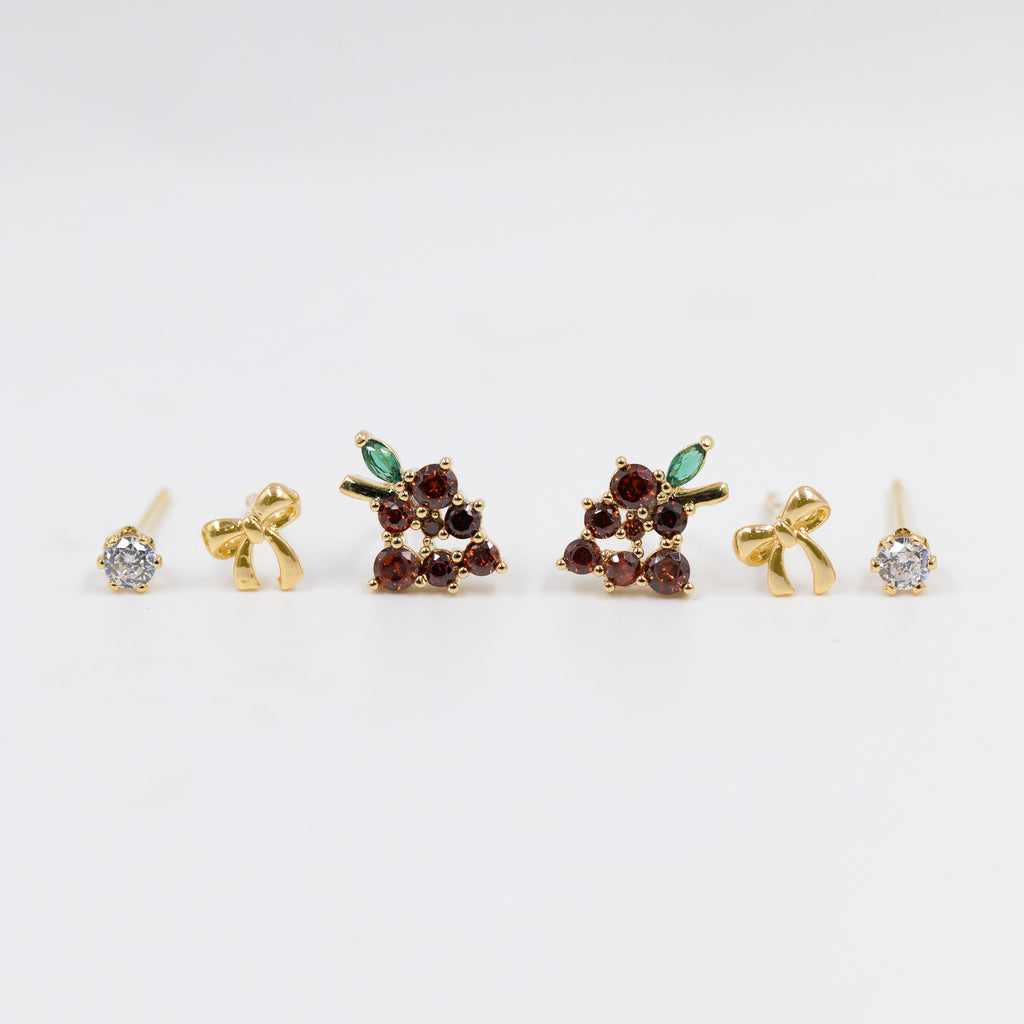 SET X3 DE TOPOS Y CANDONGAS BAÑO EN RODIO