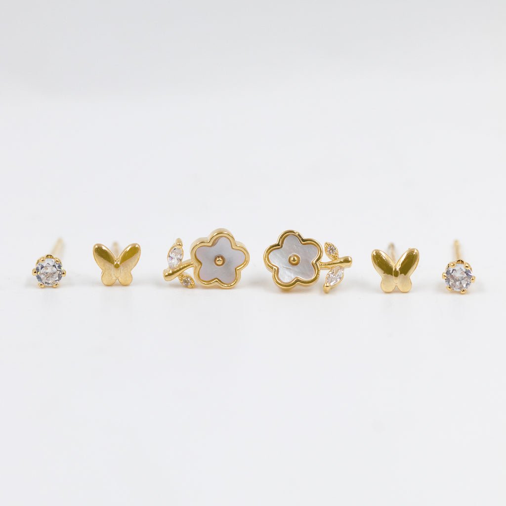 SET X3 DE TOPOS Y CANDONGAS BAÑO EN RODIO