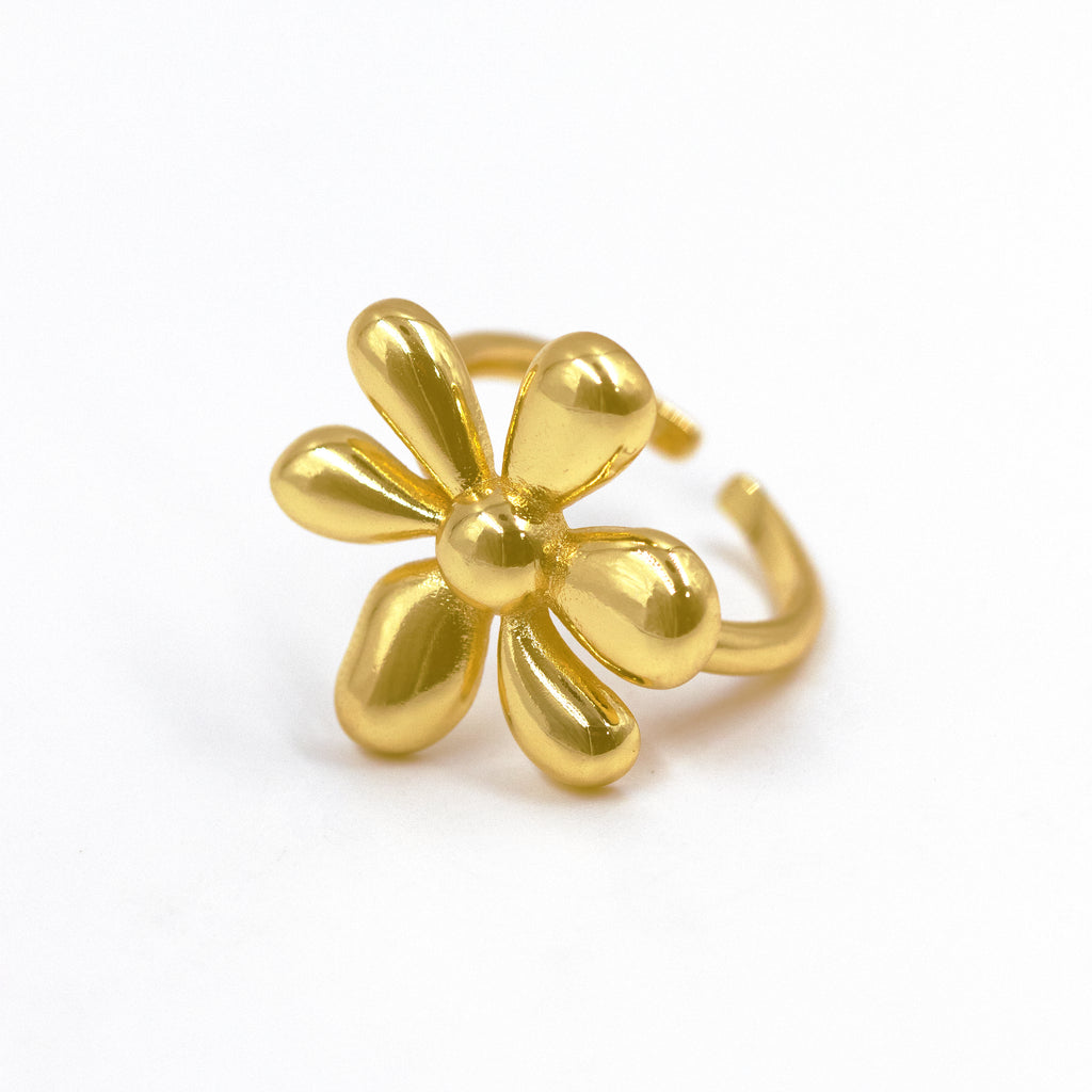 ANILLO FLOR GRANDE BAÑO EN RODIO