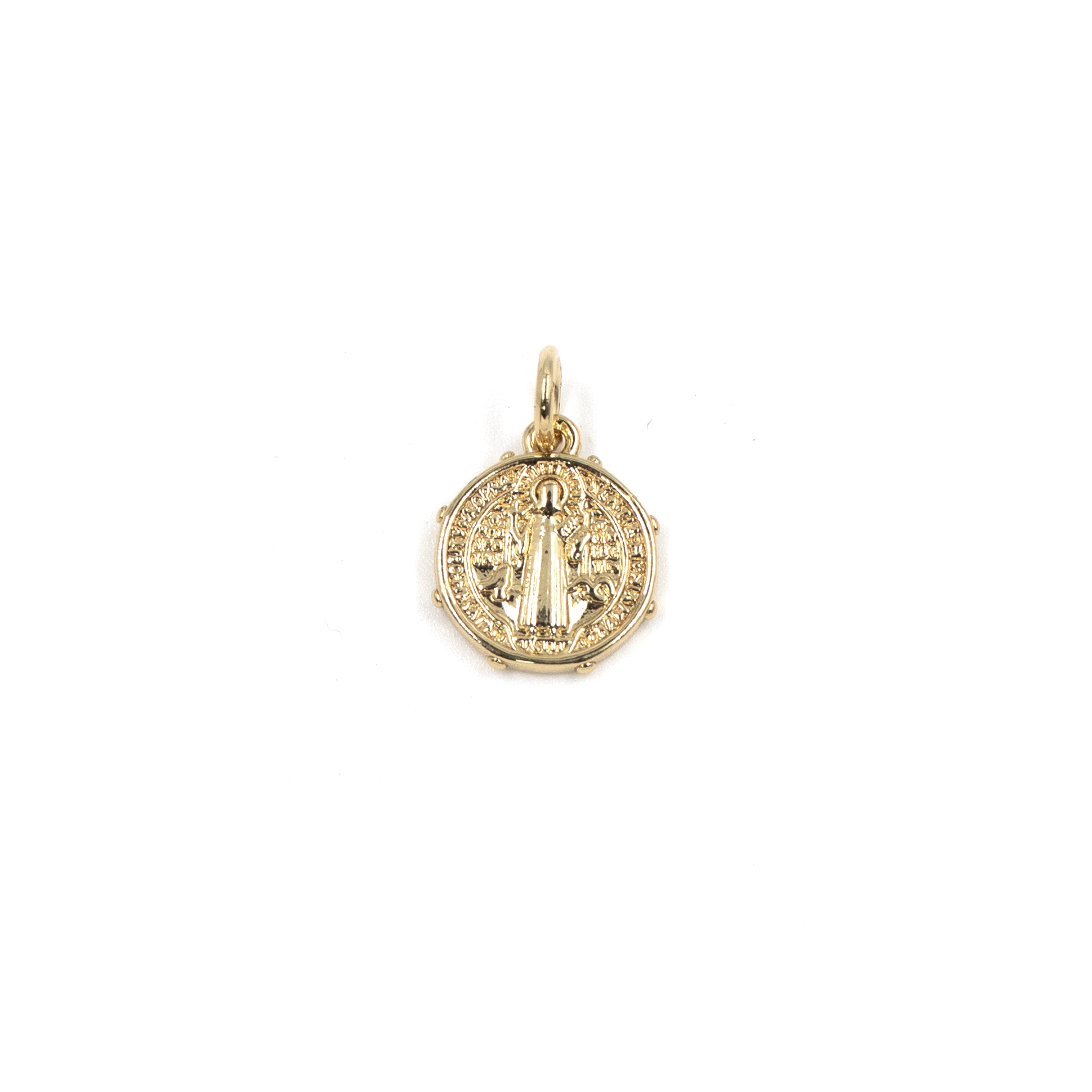 DIJE FE DORADA BAÑO EN RODIO