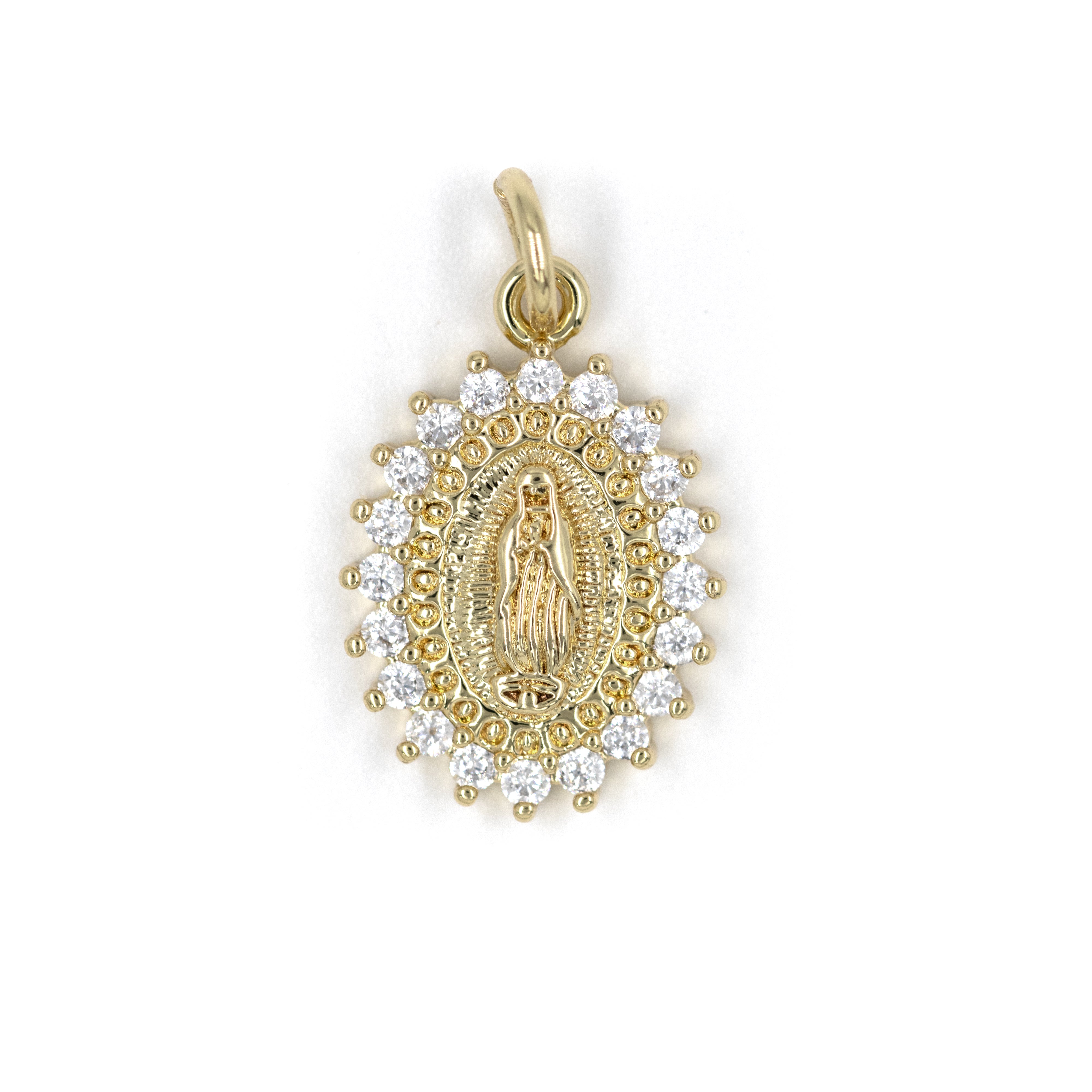 DIJE VIRGEN CIRCON BLANCO BAÑO EN RODIO