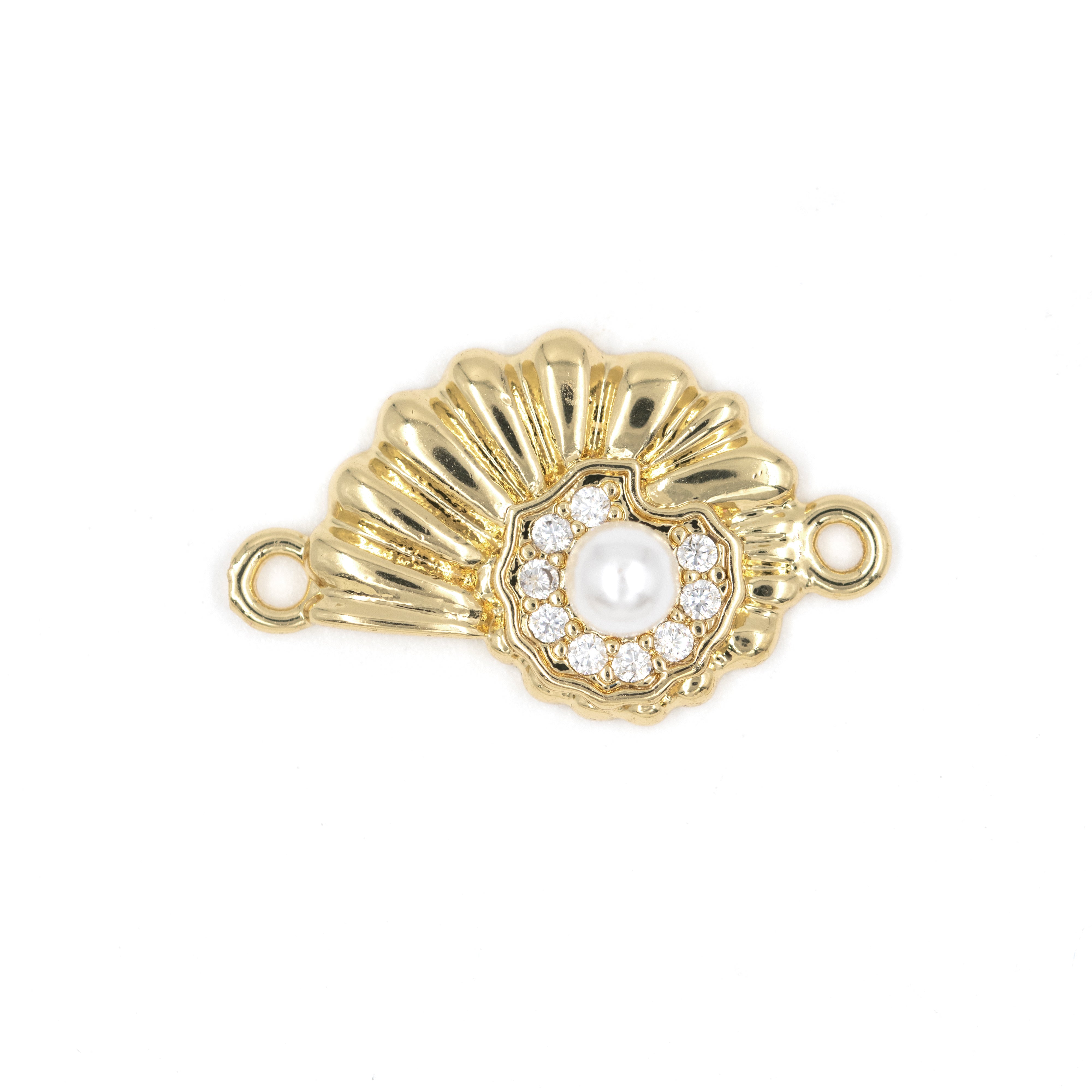 DIJE CARACOL PERLA CENTRADA BAÑO EN RODIO