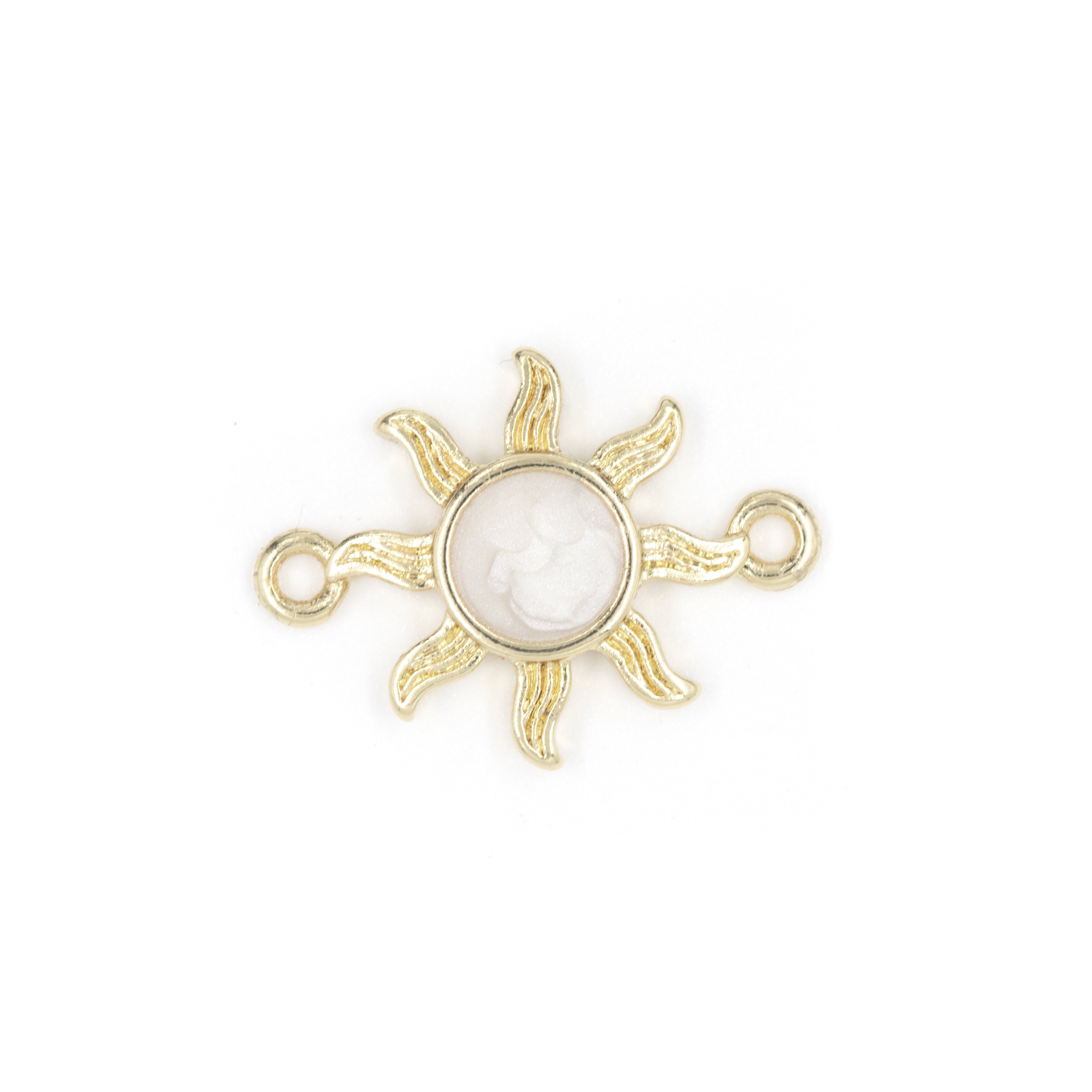 DIJE SOL CENTRO BLANCO BAÑO EN RODIO