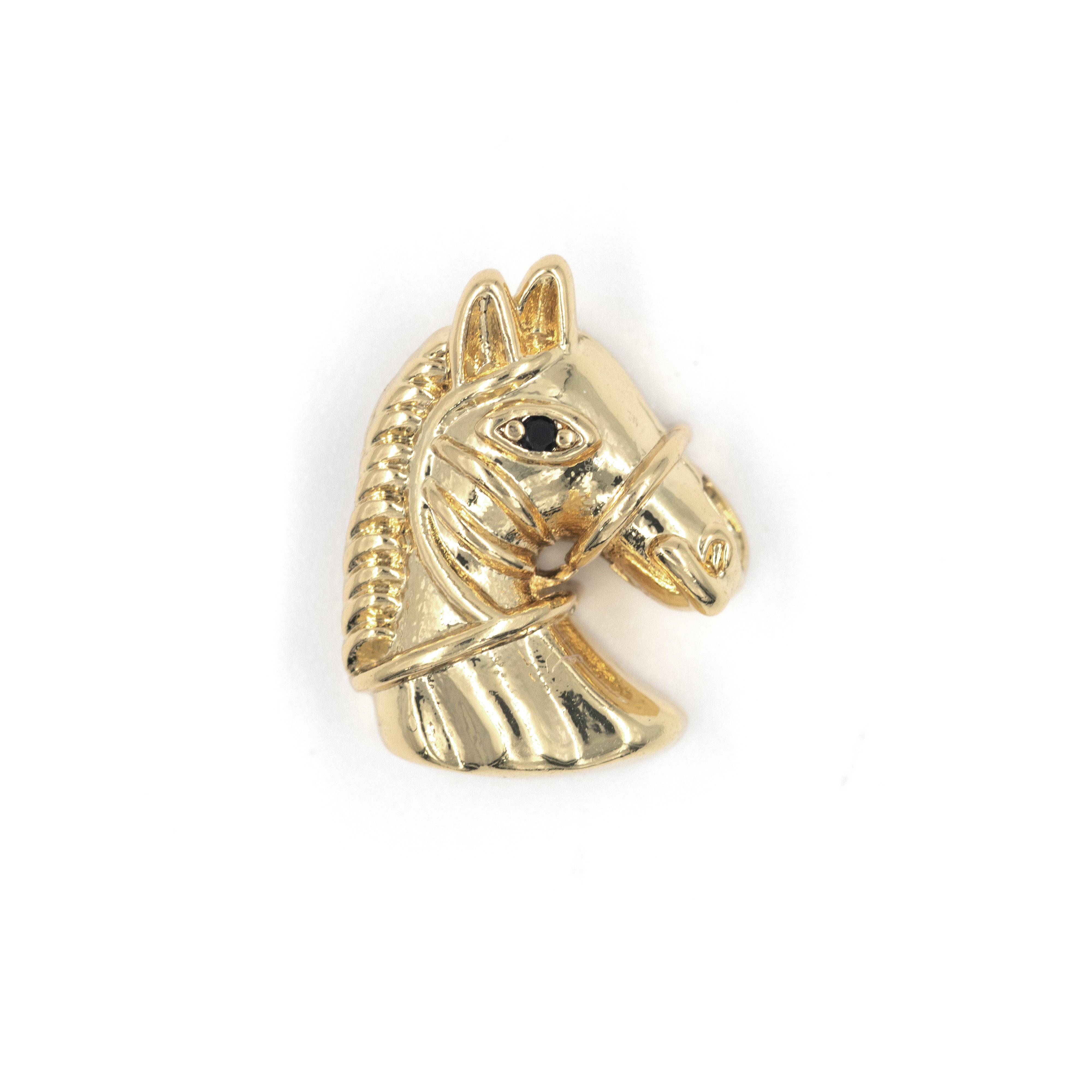 DIJE CABALLO DORADO BAÑO EN RODIO