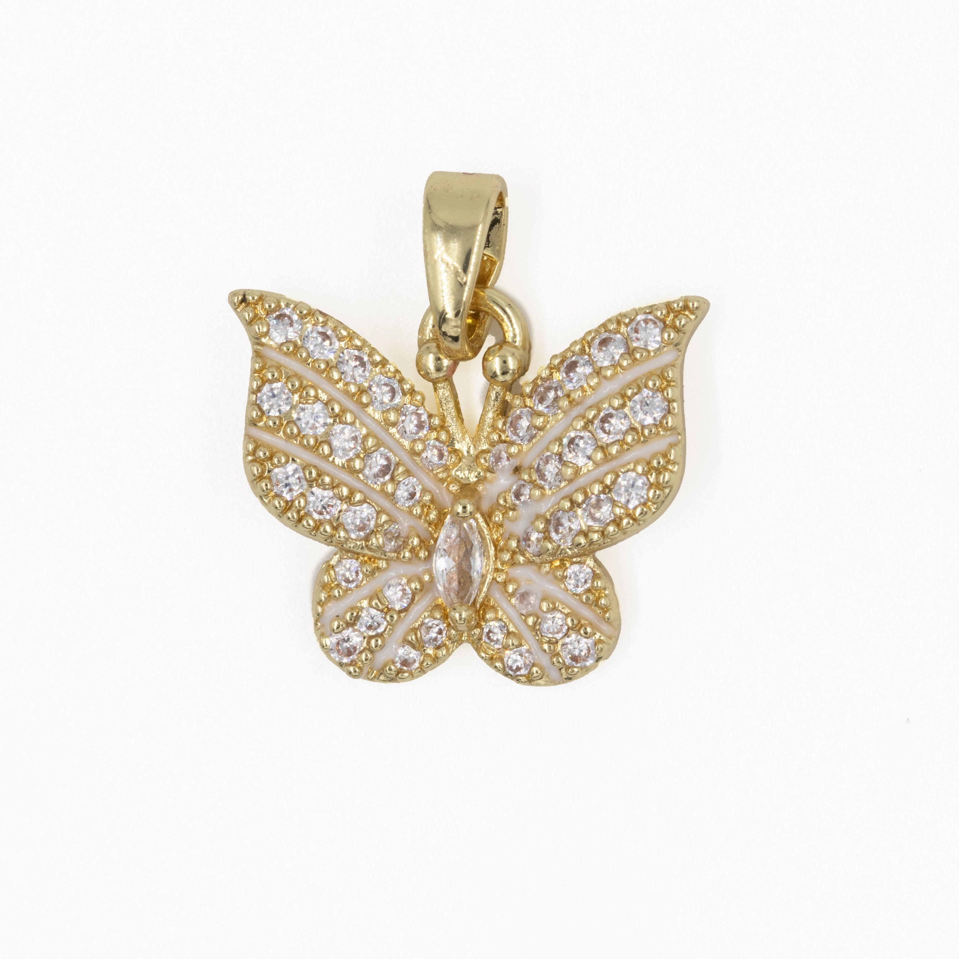 DIJE MARIPOSA BRILLANTE BAÑO EN RODIO