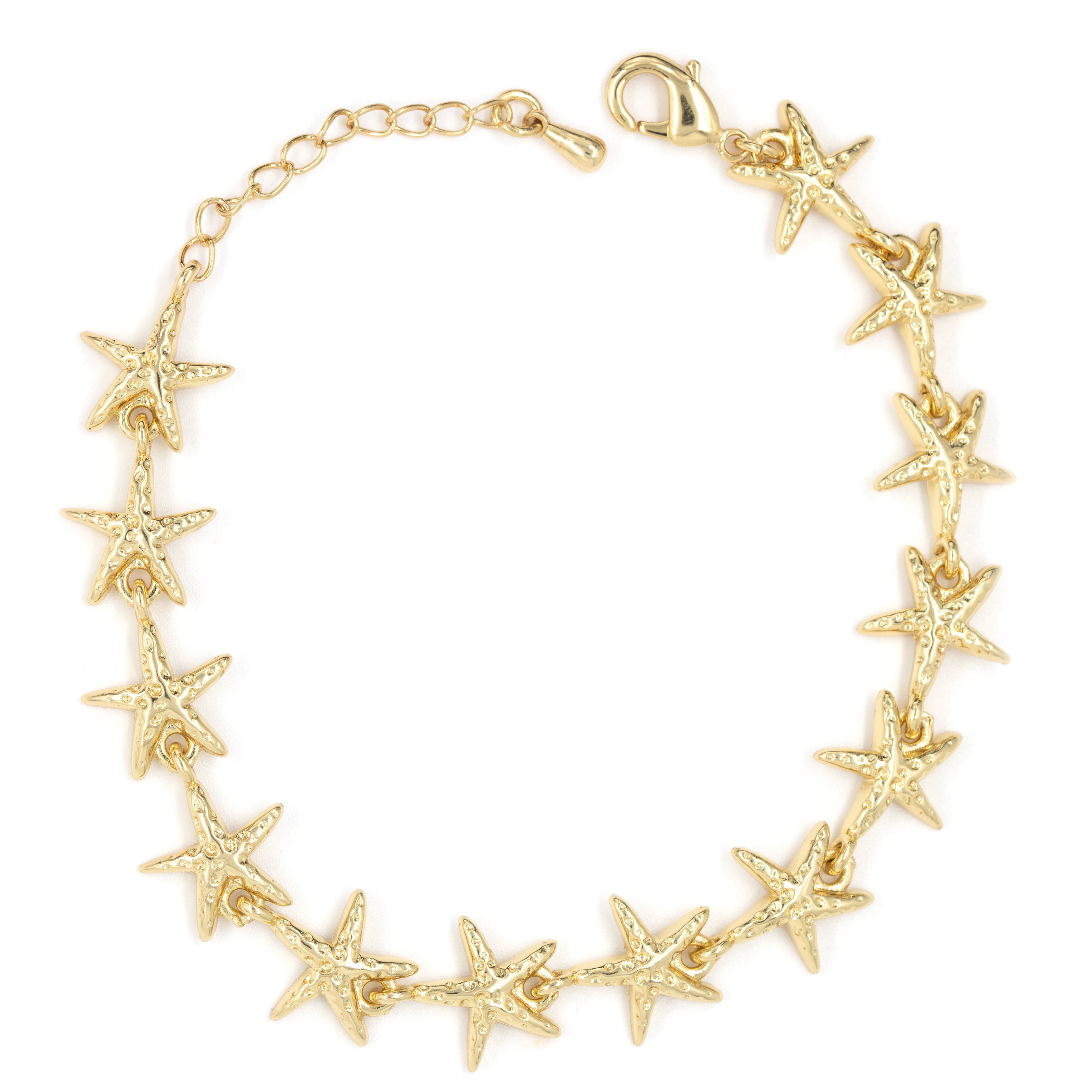 PULSERA ESTRELLAS BAÑO EN RODIO