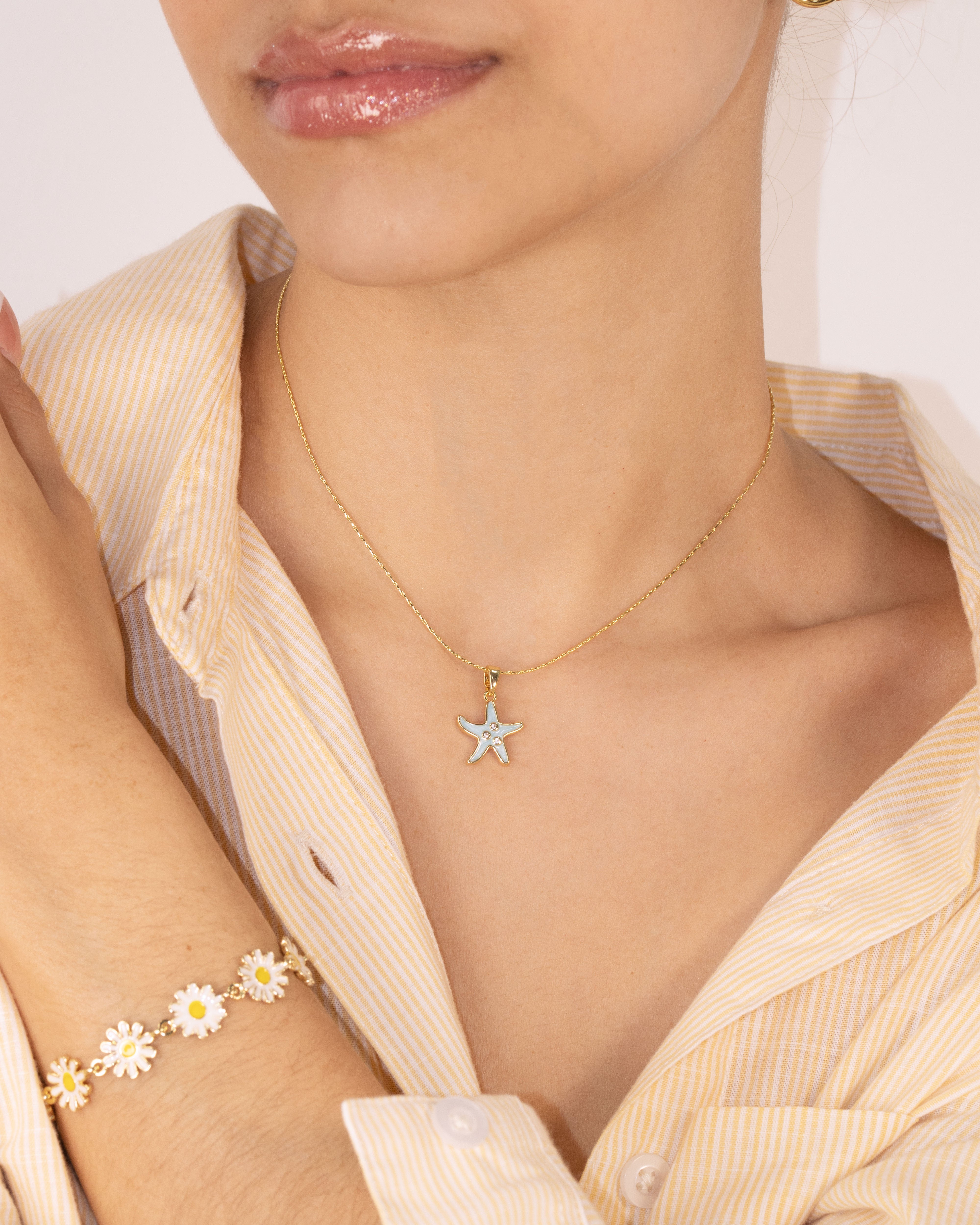 DIJE ESTRELLA CELESTE BAÑO EN RODIO