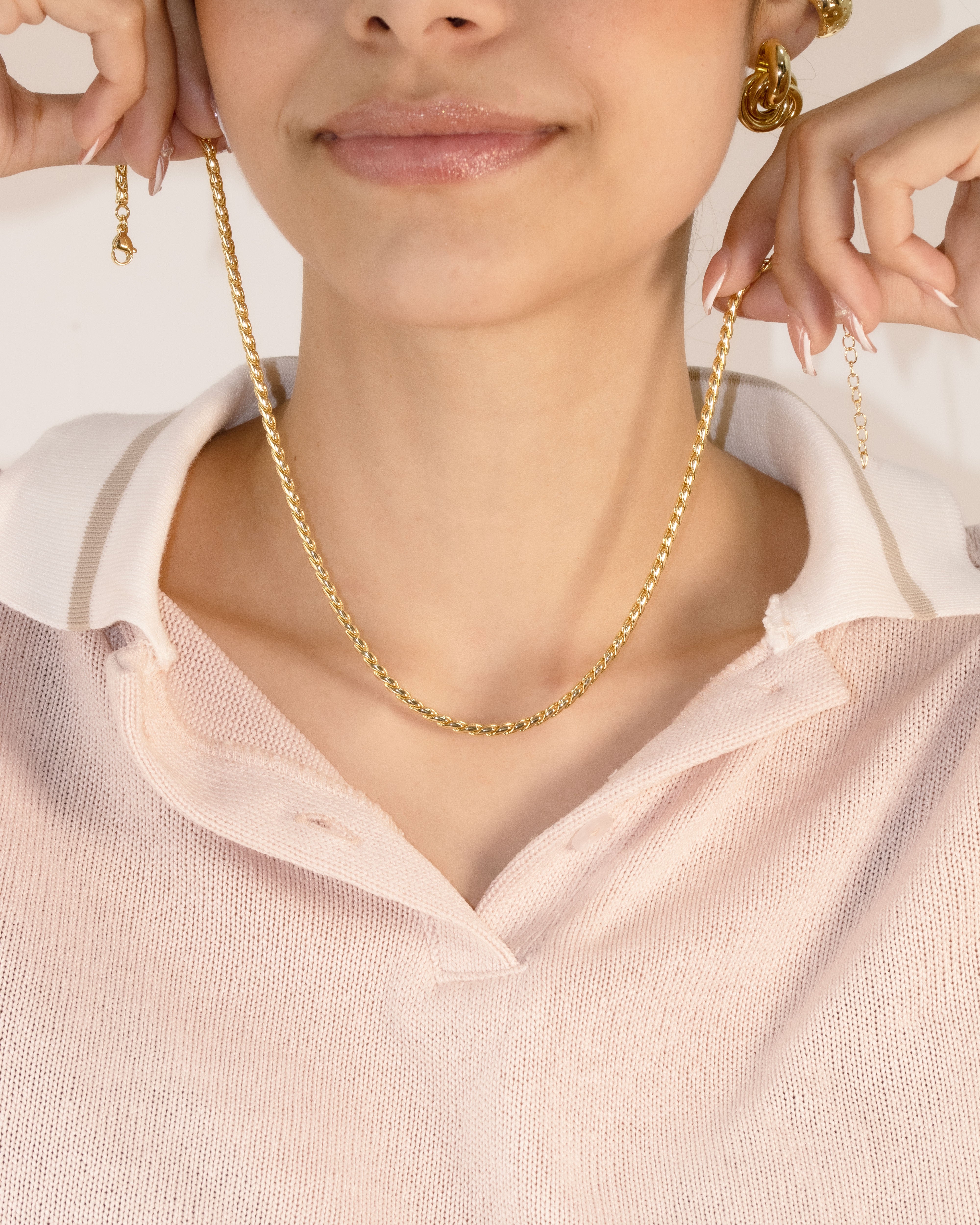 CADENA LAUREL ESPIRAL BAÑO EN RODIO