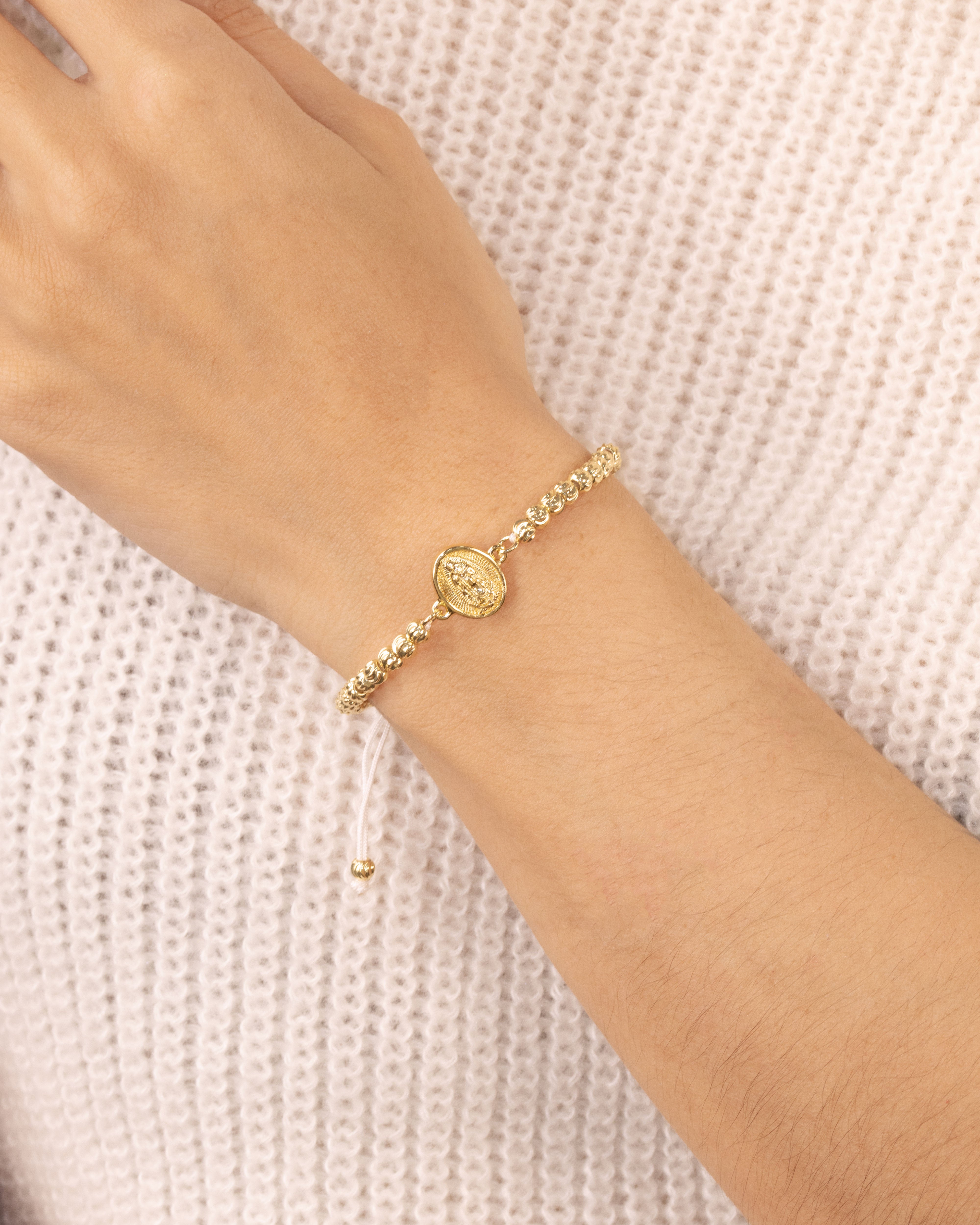 DIJE PULSERA GUADALUPE BAÑO EN RODIO