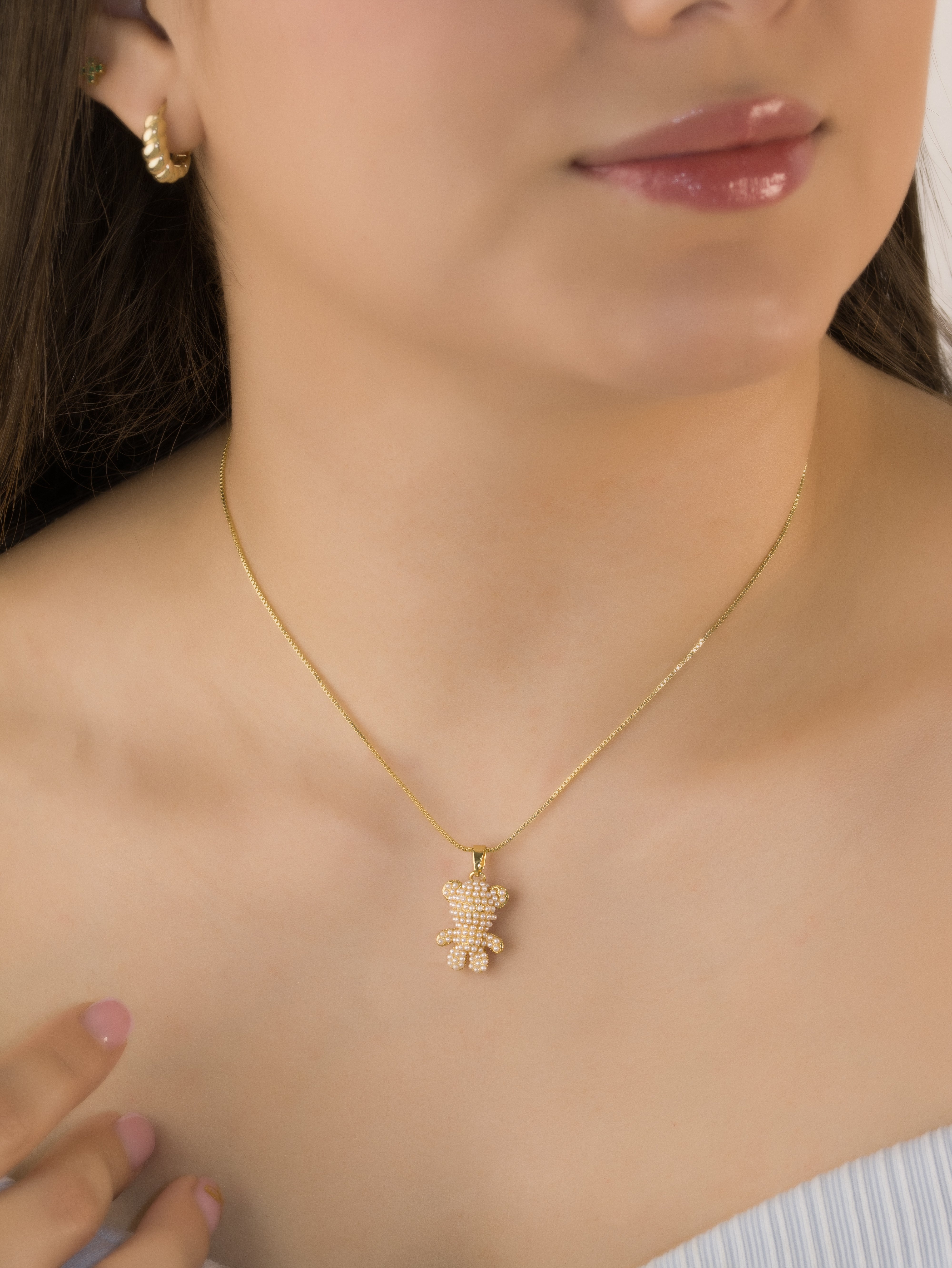 DIJE OSO PERLAS BAÑO EN RODIO