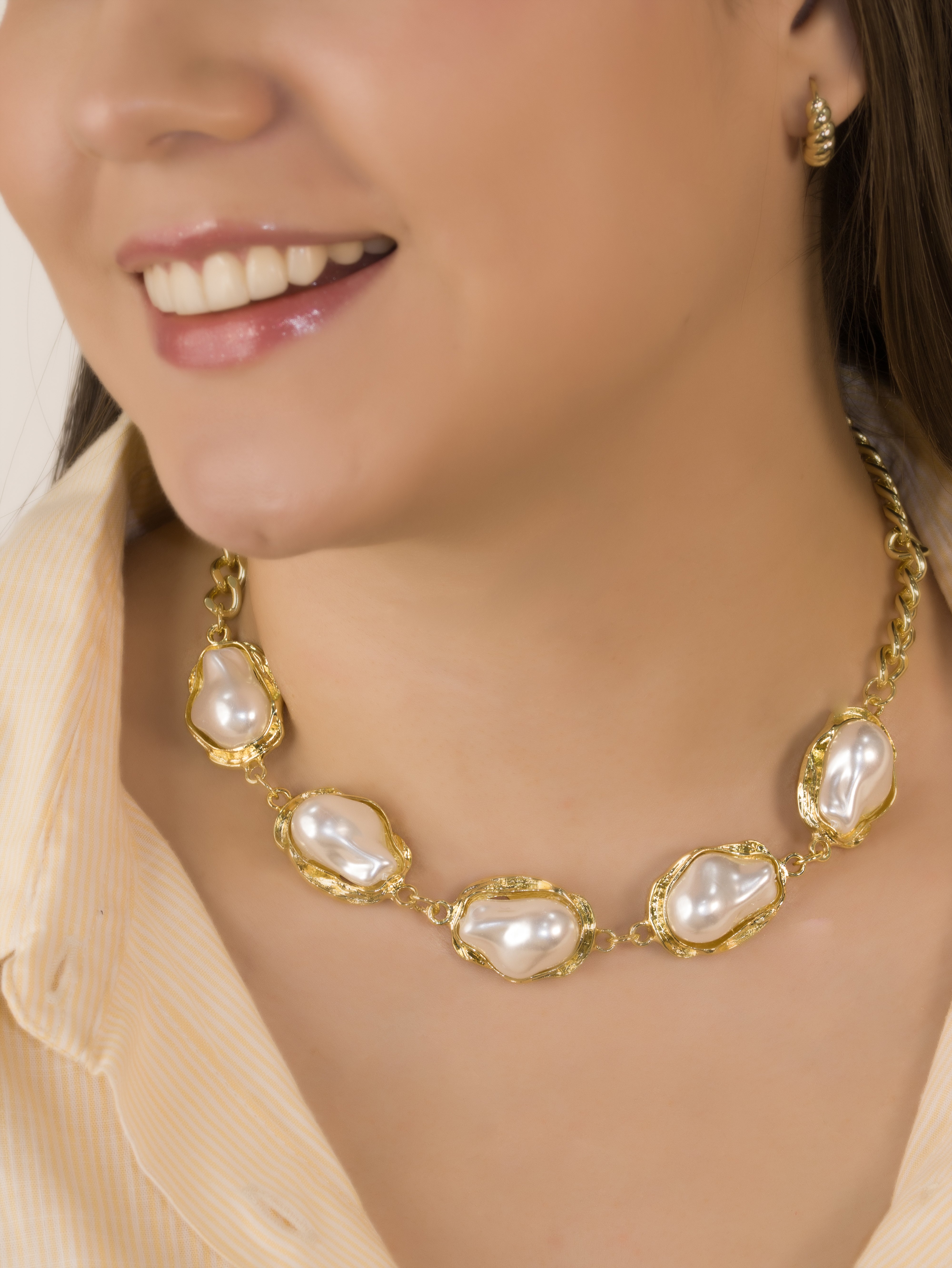 COLLAR CLOE PEARL BAÑO EN RODIO