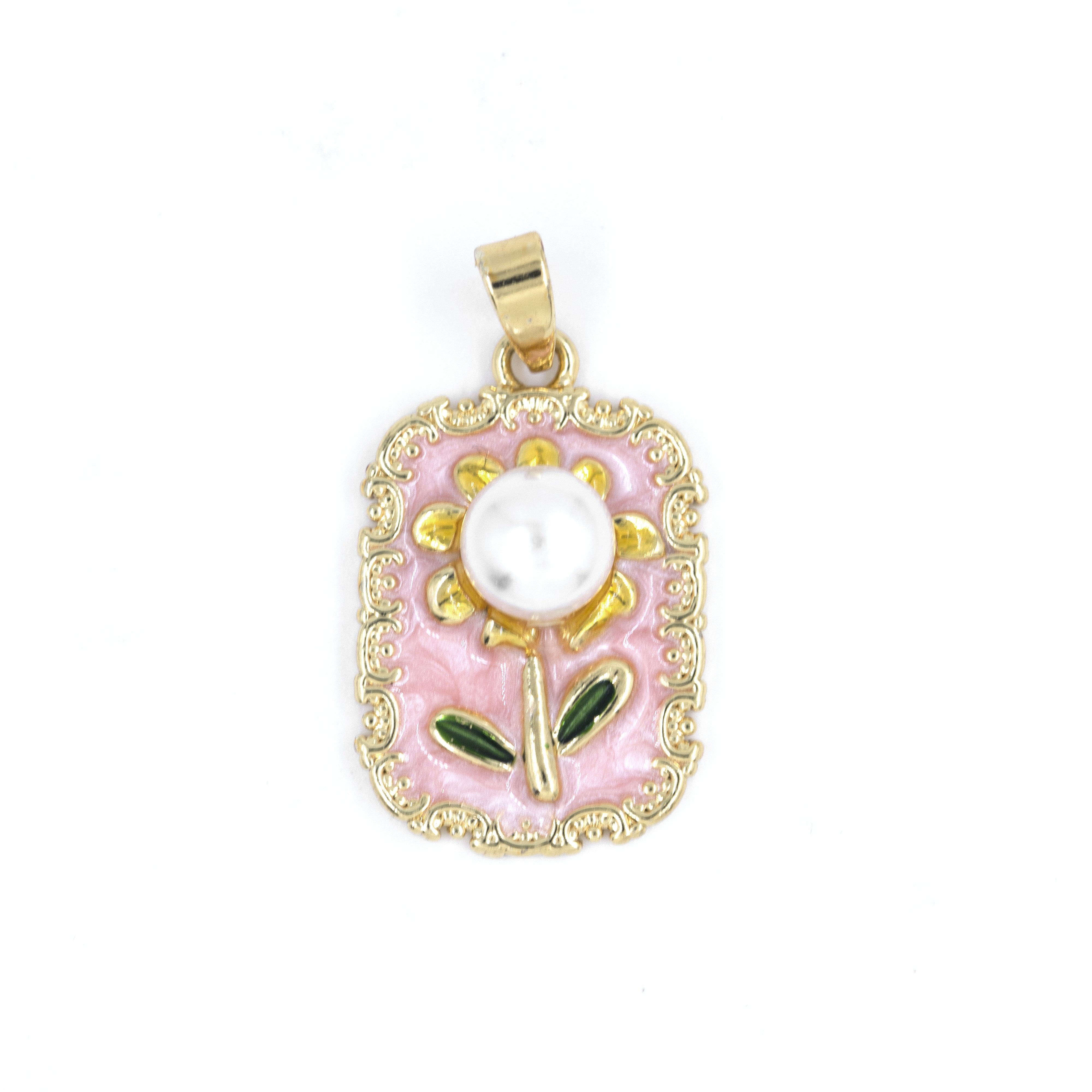 DIJE FLOR BAÑO EN RODIO