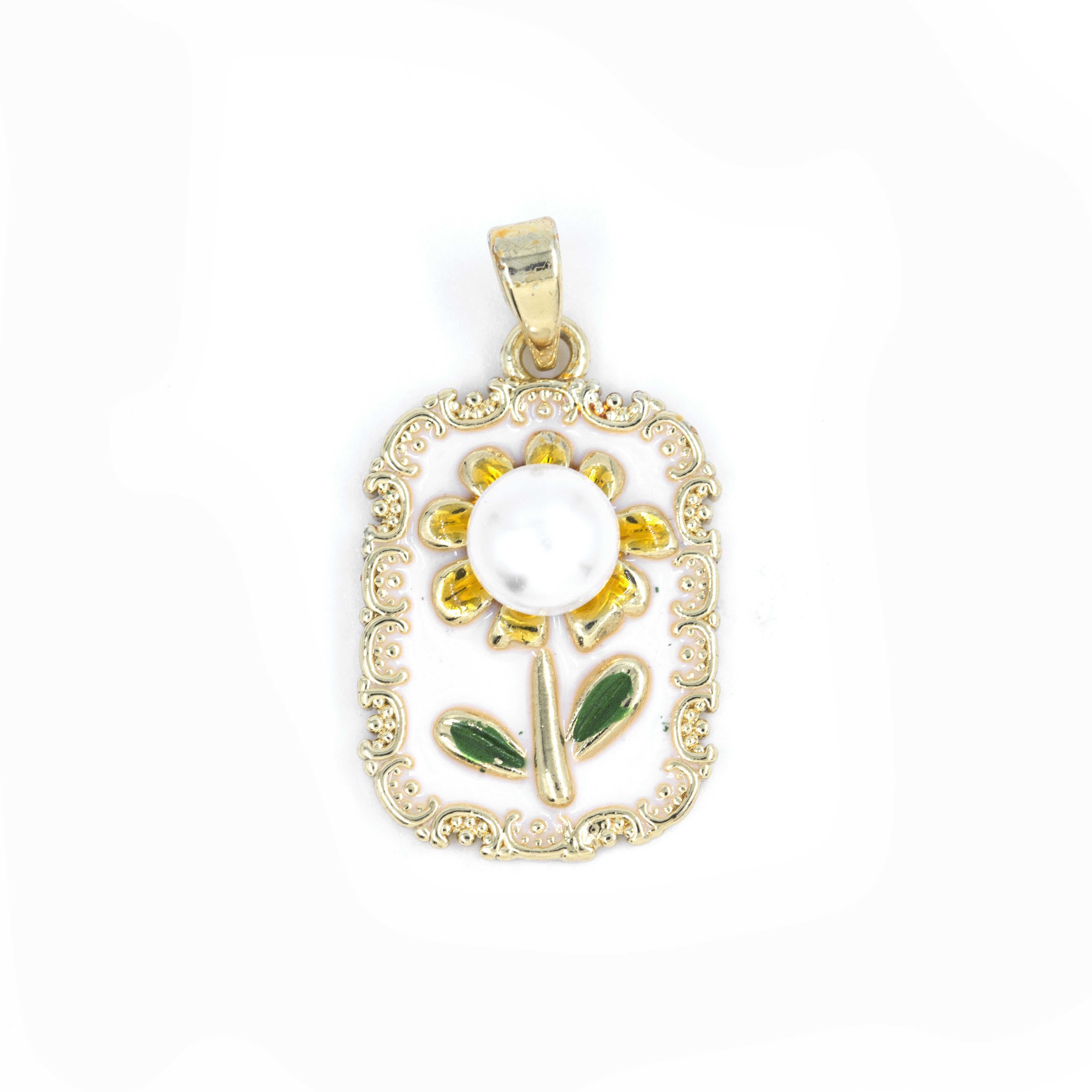 DIJE FLOR BAÑO EN RODIO