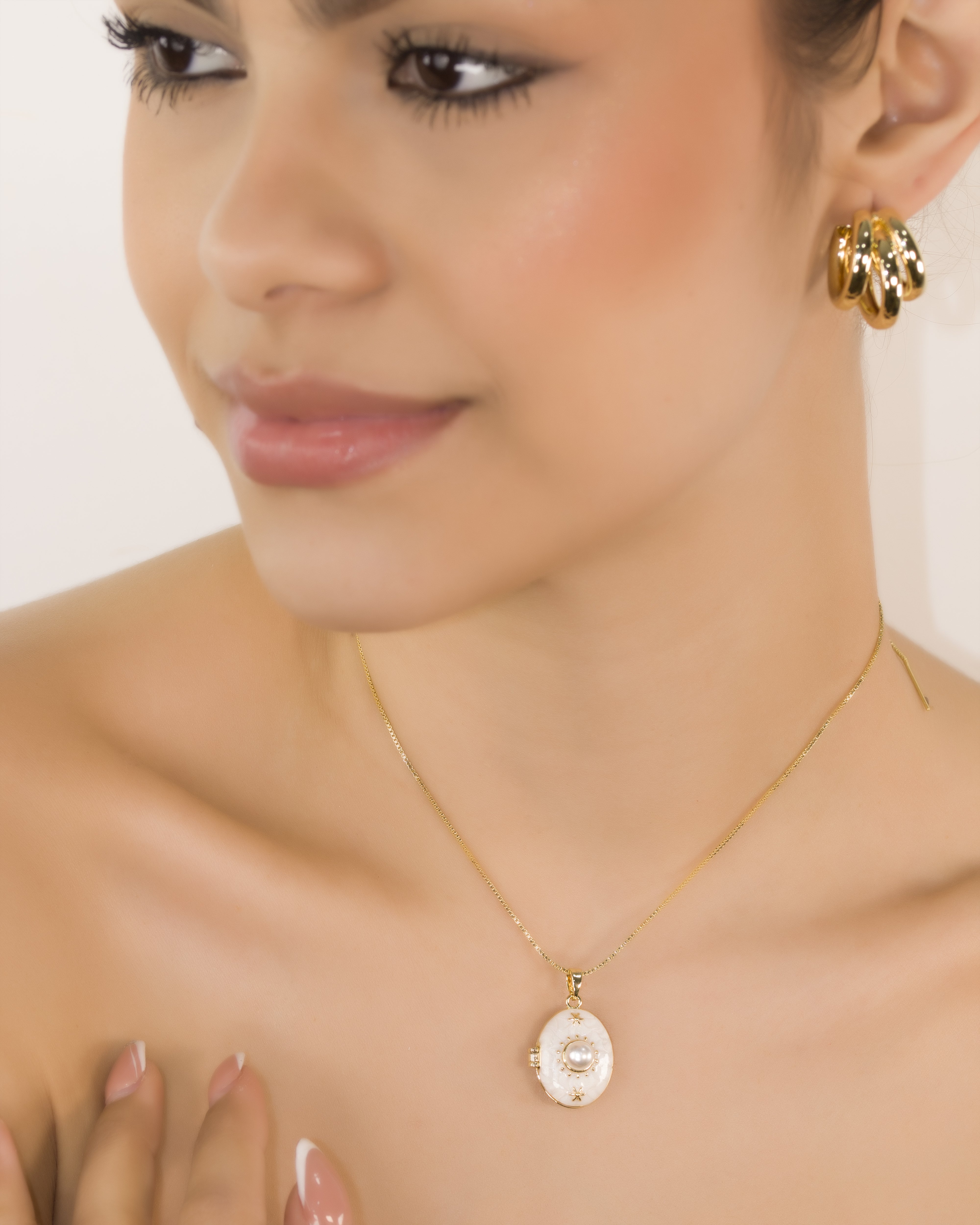 DIJE RELICARIO PERLA ENCANTADA BAÑO EN RODIO