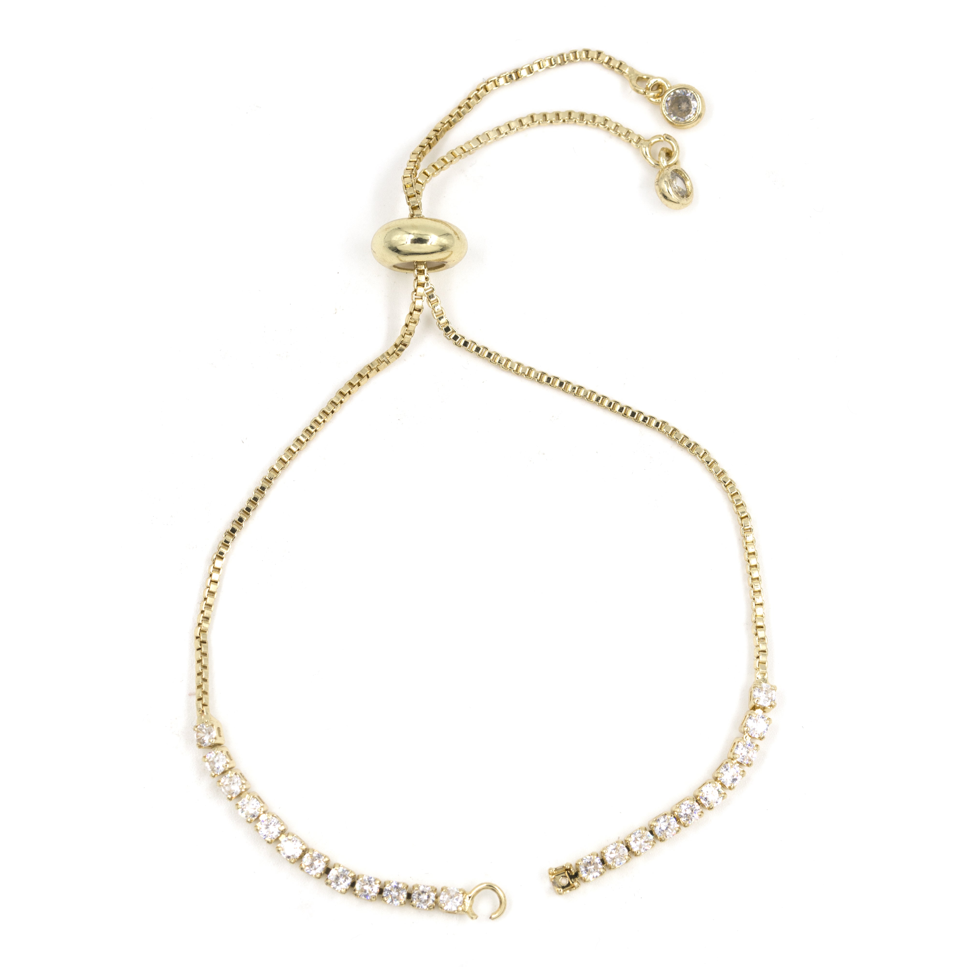 PULSERA CIRCON BLANCO DE ENSAMBLE BAÑO EN RODIO