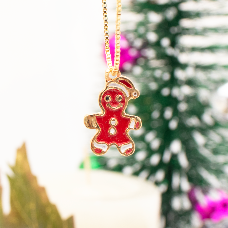 DIJE NAVIDEÑO GALLETA DE JENGIBRE BAÑO DE ORO