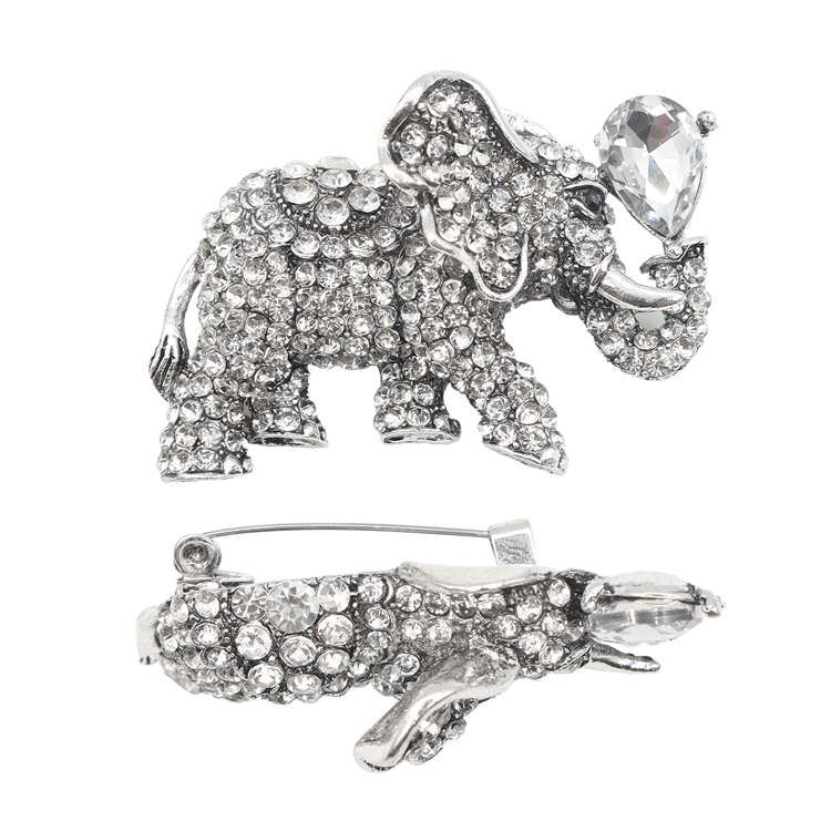 ELEFANTE CIRCONES BLANCO PLATEADO