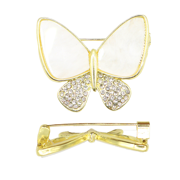 PIN MARIPOSA MARMOL BAÑO EN RODIO