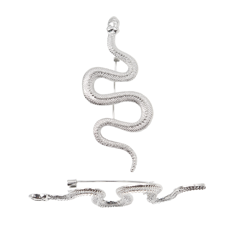 PIN SERPIENTE PLATEADA BAÑO EN RODIO