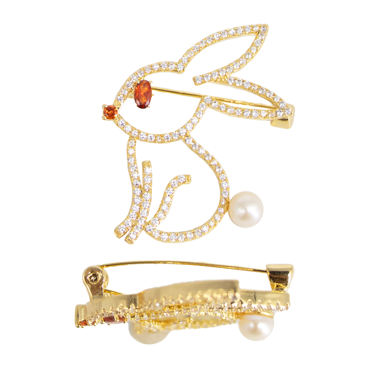 PIN CONEJO PREMIUM BAÑO EN RODIO