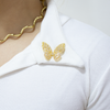 PIN MARIPOSA BRILLANTE DORADA PREMIUM BAÑO EN RODIO