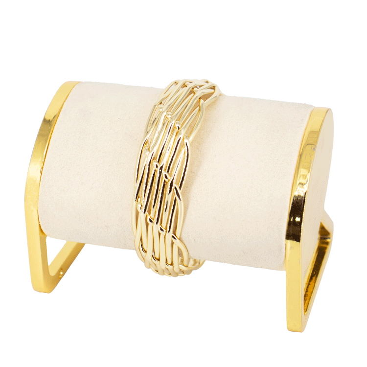 PULSERA BRAZALETE TRENZADO 9 LINEAS BAÑO EN RODIO