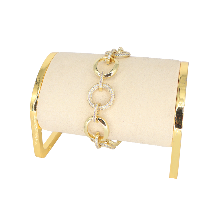 PULSERA SILUETA CIRCON BAÑO EN RODIO