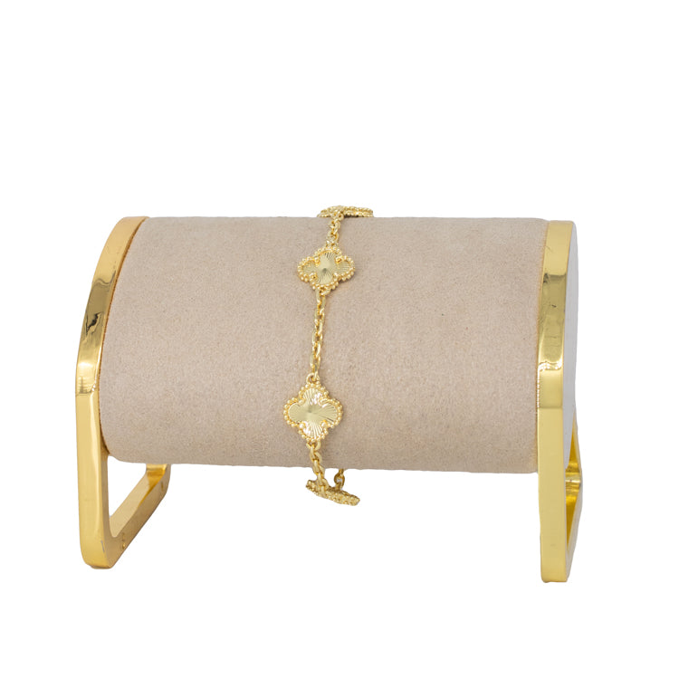 PULSERA TREBOL CADENETA BAÑO EN RODIO