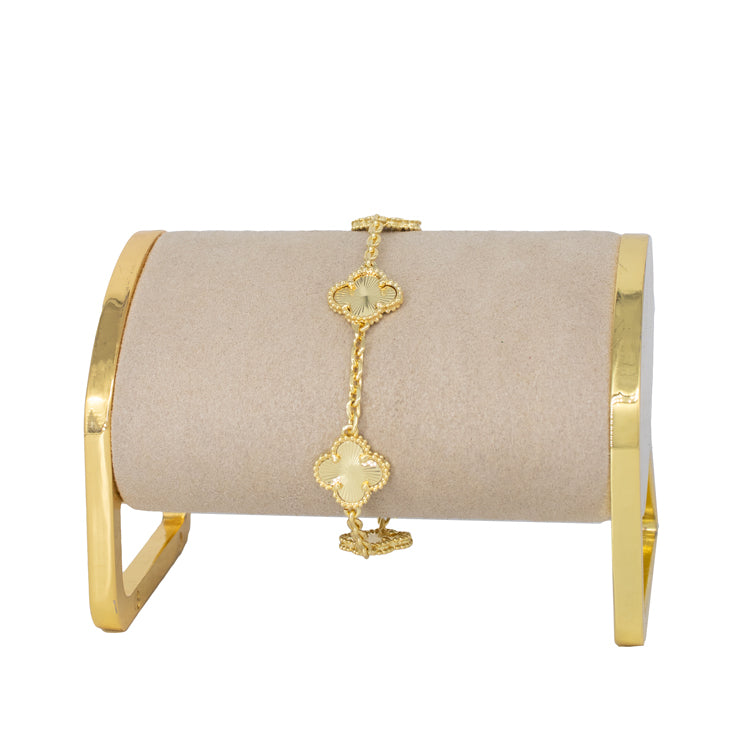 PULSERA TREBOL CADENETA BAÑO EN RODIO