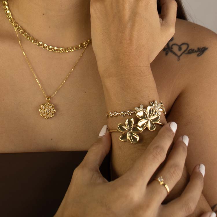 PULSERA EMILIANA BAÑO EN RODIO