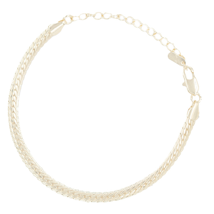 PULSERA GRIEGA BAÑO EN RODIO